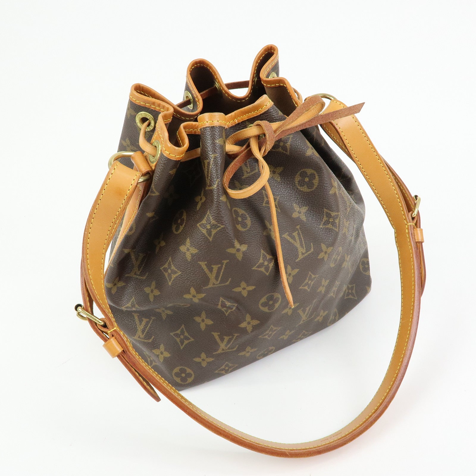 Louis Vuitton Monogram Petit Noe Shoulder Bag Brown M42226