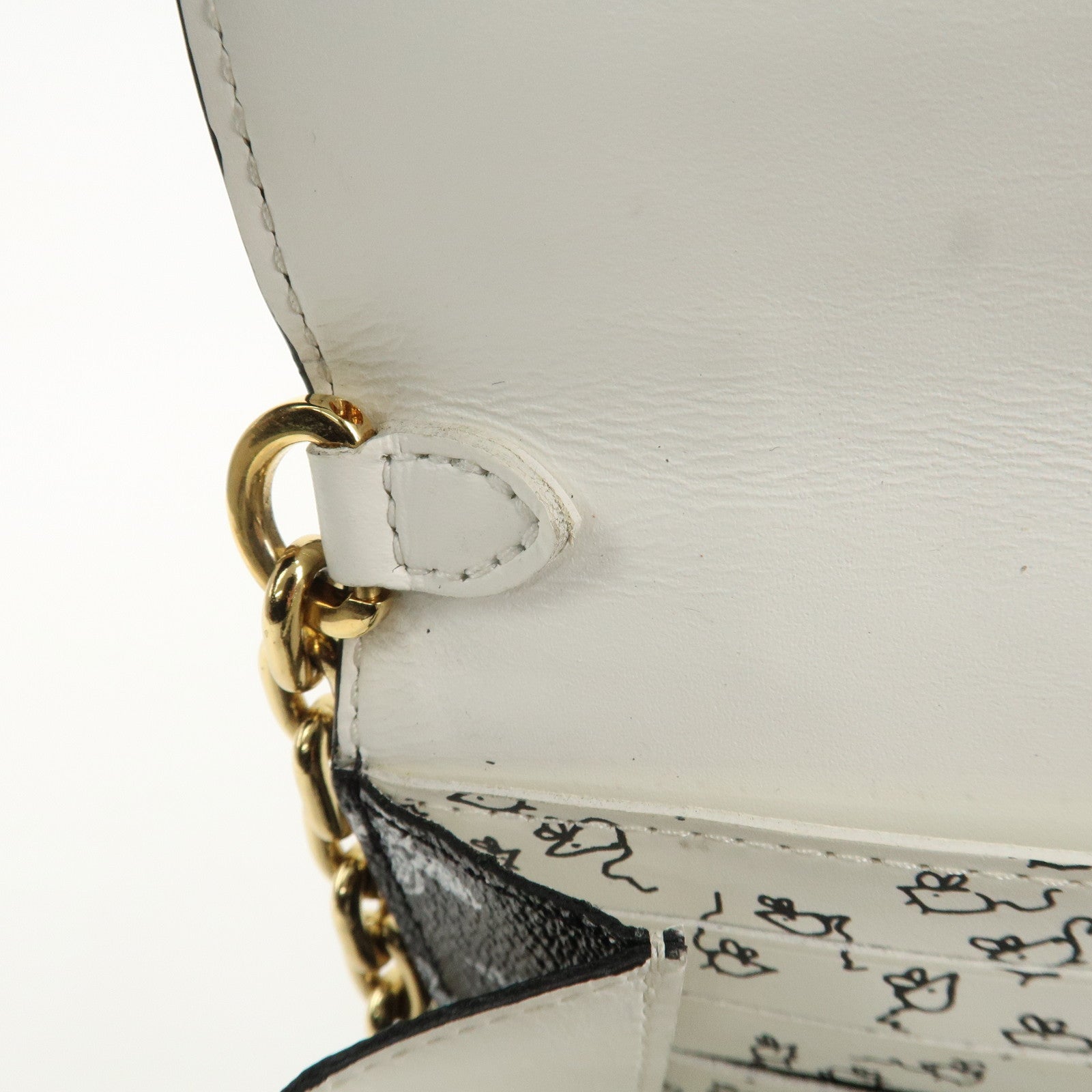 Louis Vuitton Catgram Portefeuille Chain Wallet Bag M63888 Used