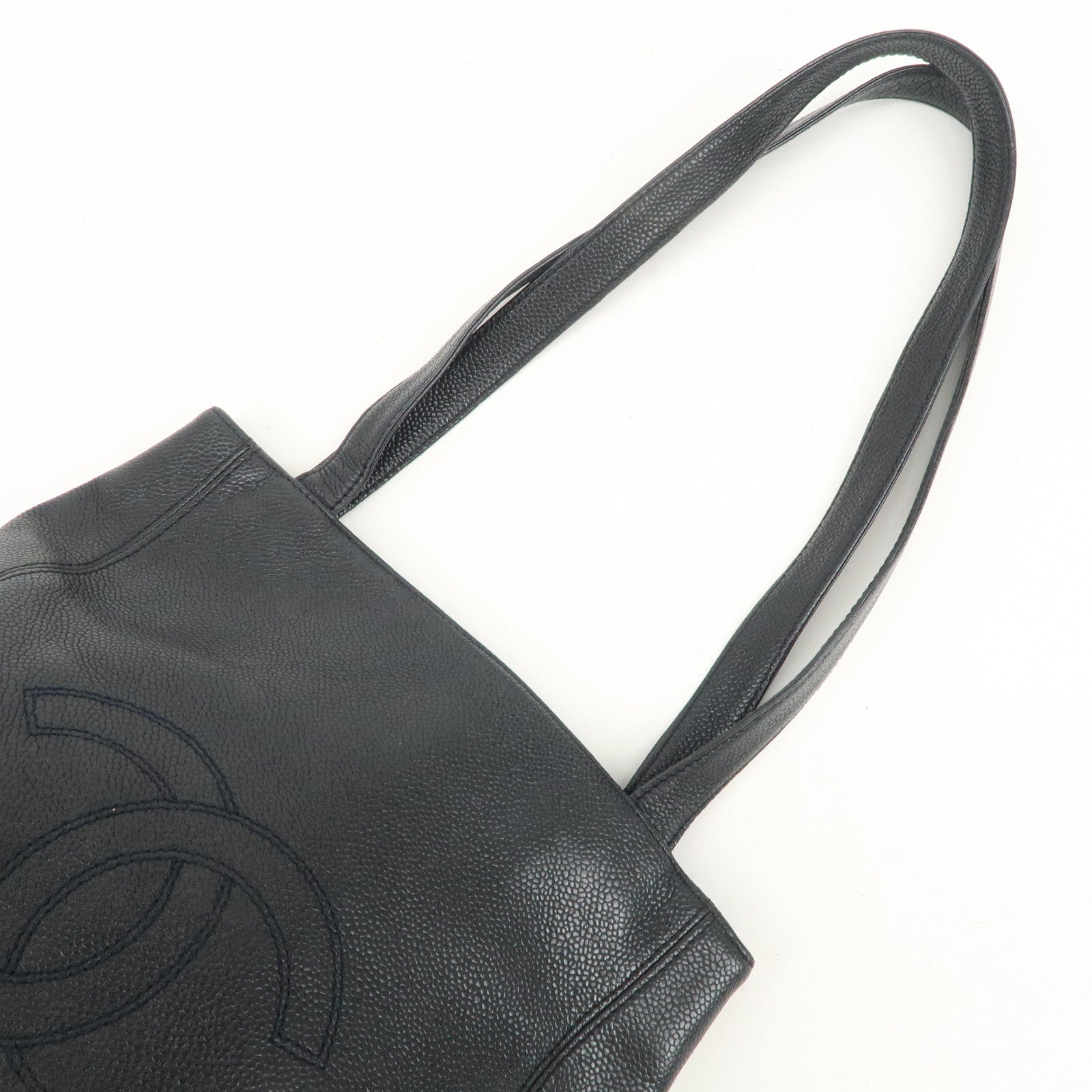 CHANEL COCO Mark Caviarskin Shoulder Bag Tote Bag Hand Bag Black