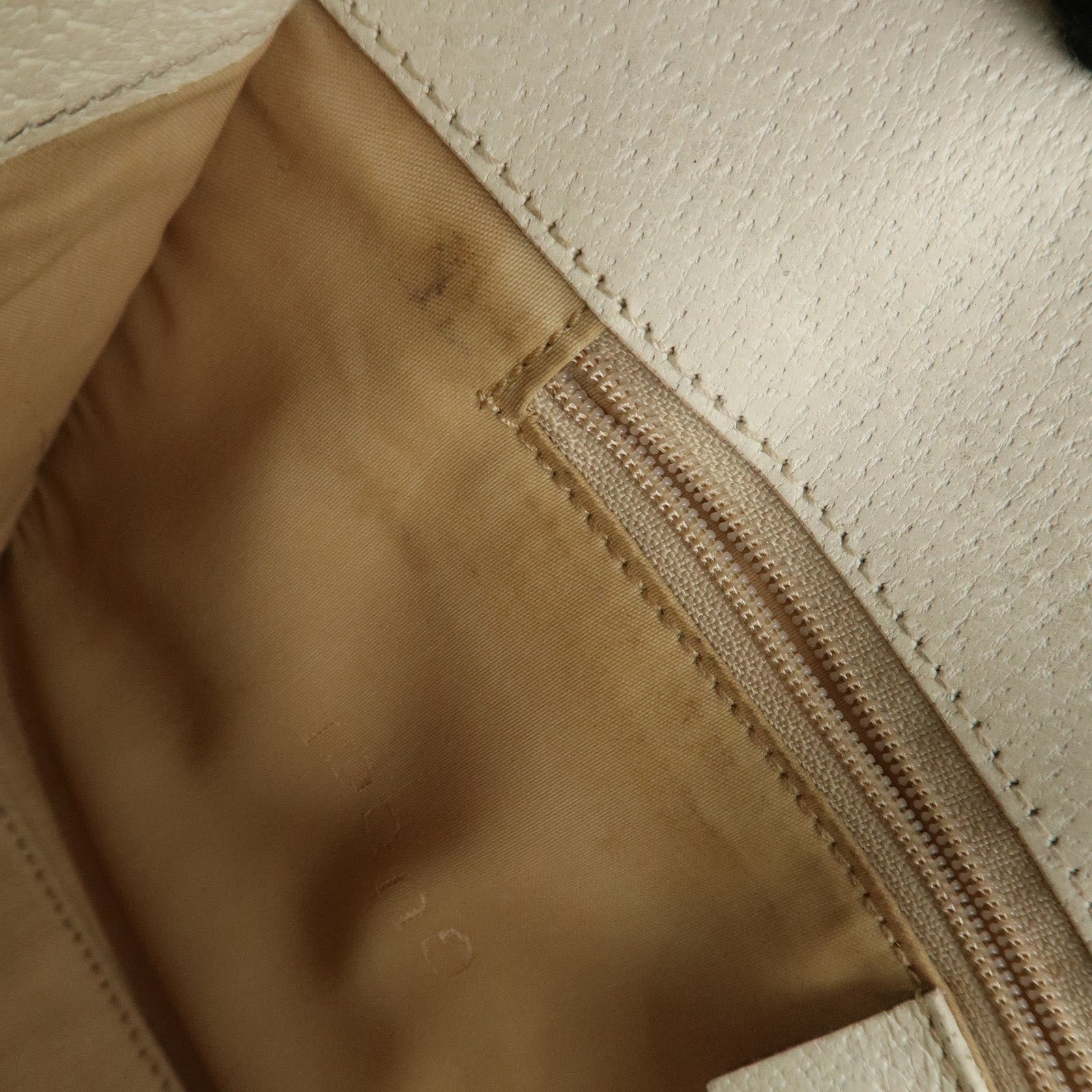 GUCCI Jackie Leather Shoulder Bag Hand Bag Ivory Silver HDW Used