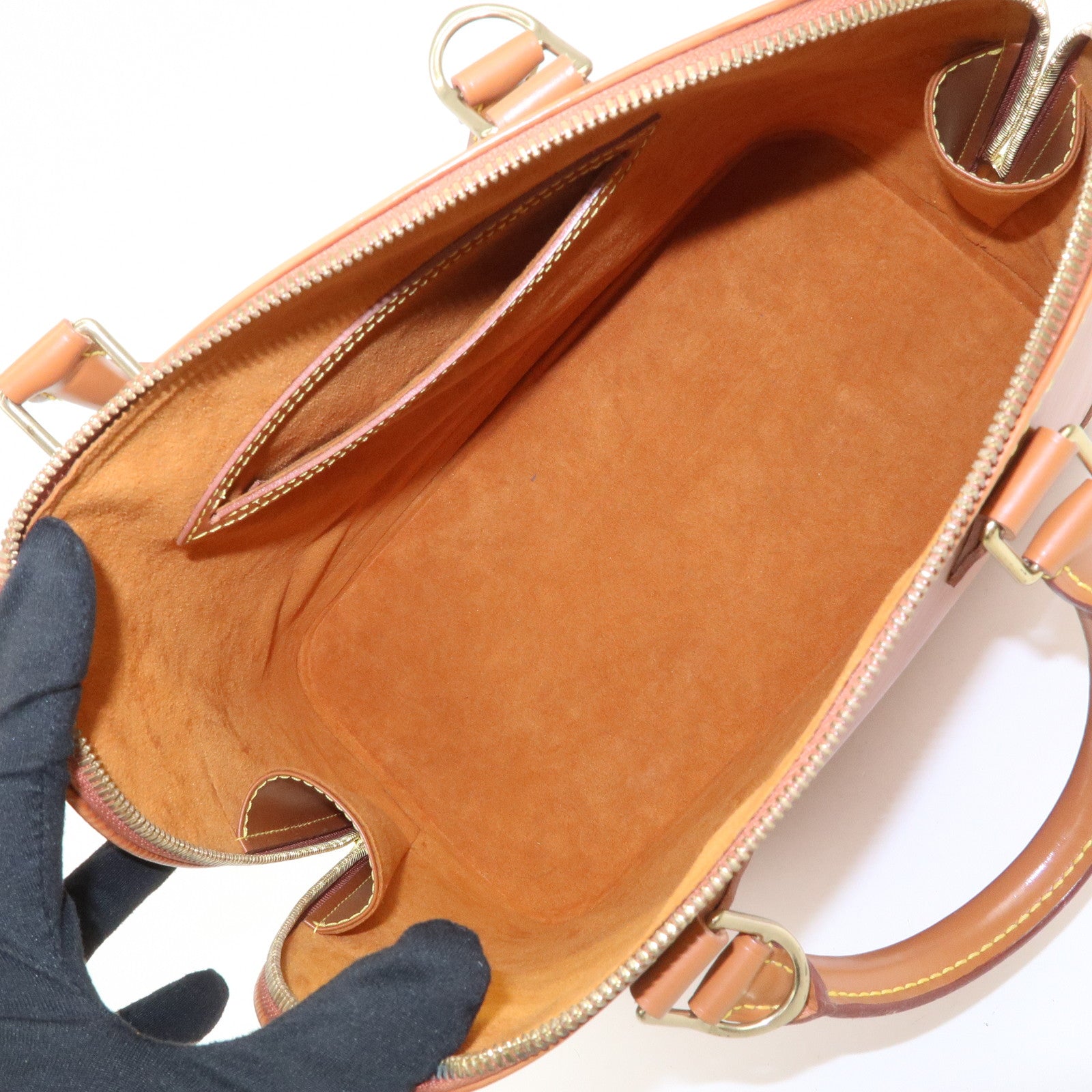 Louis Vuitton Epi Leather Alma PM Hand Bag Zipang Gold M52148