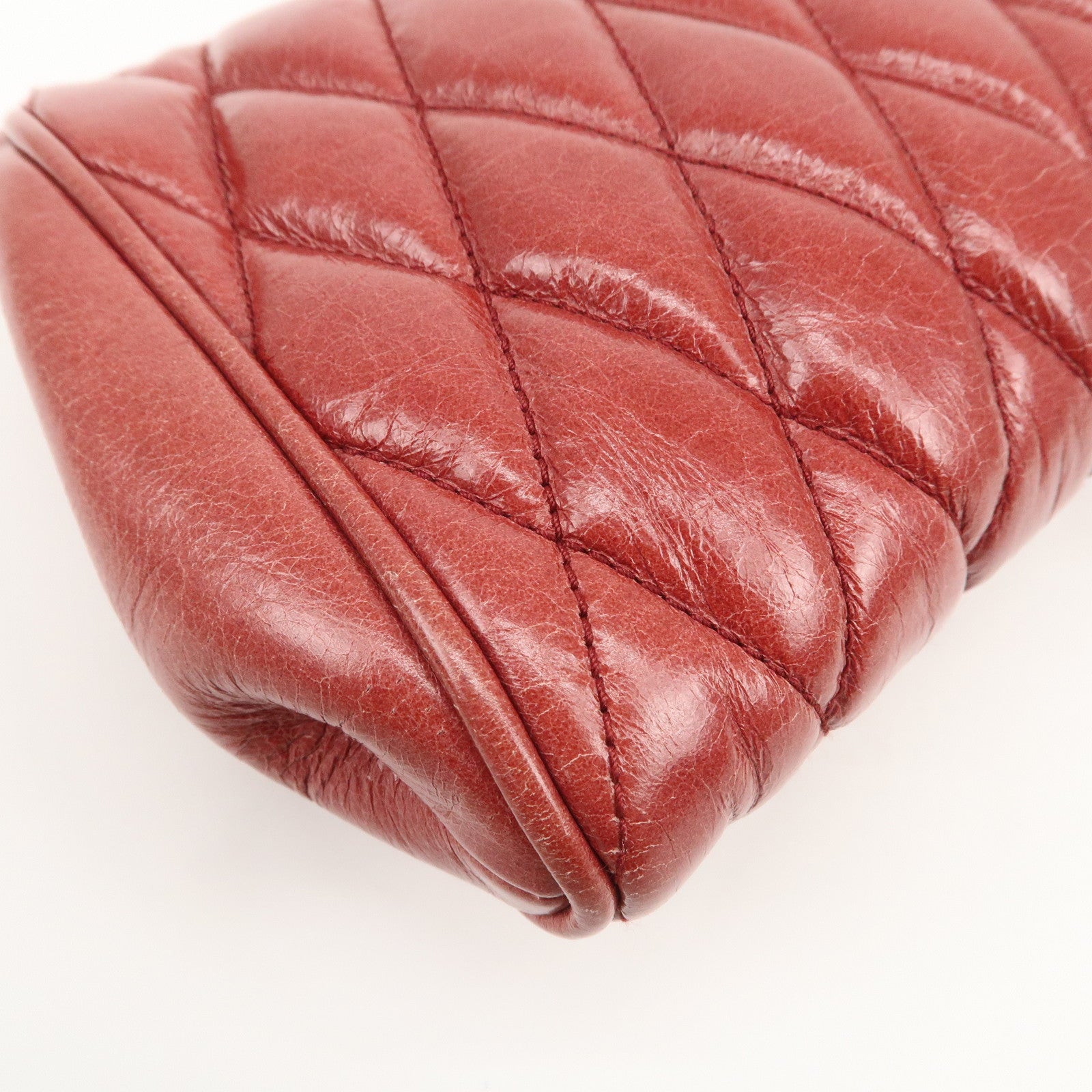 MIU MIU Matelasse Leather MI Clutch Bag Pink 5N1455