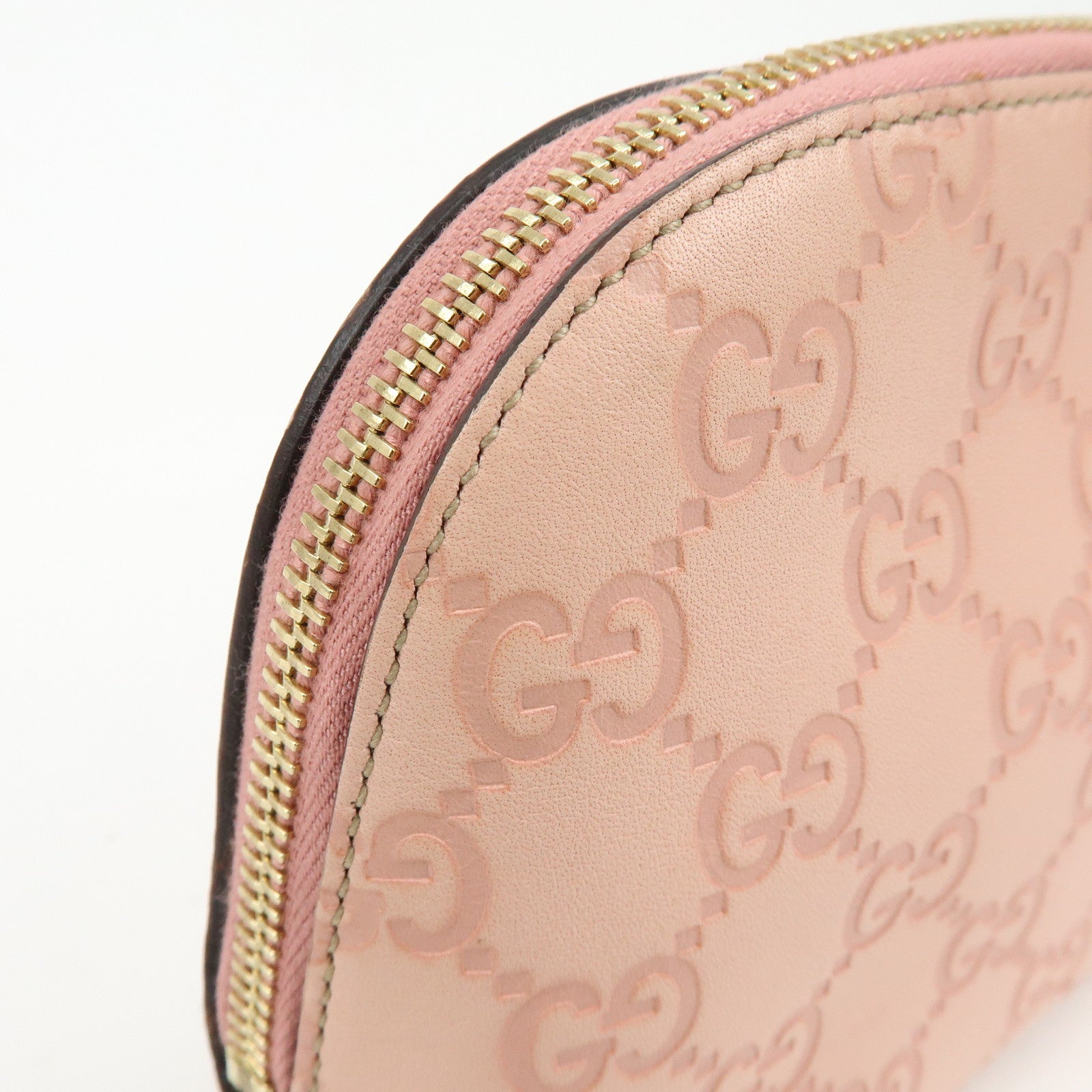 GUCCI Guccissima Leather Cosmetic Pouch Accessory Pouch Pink 141810