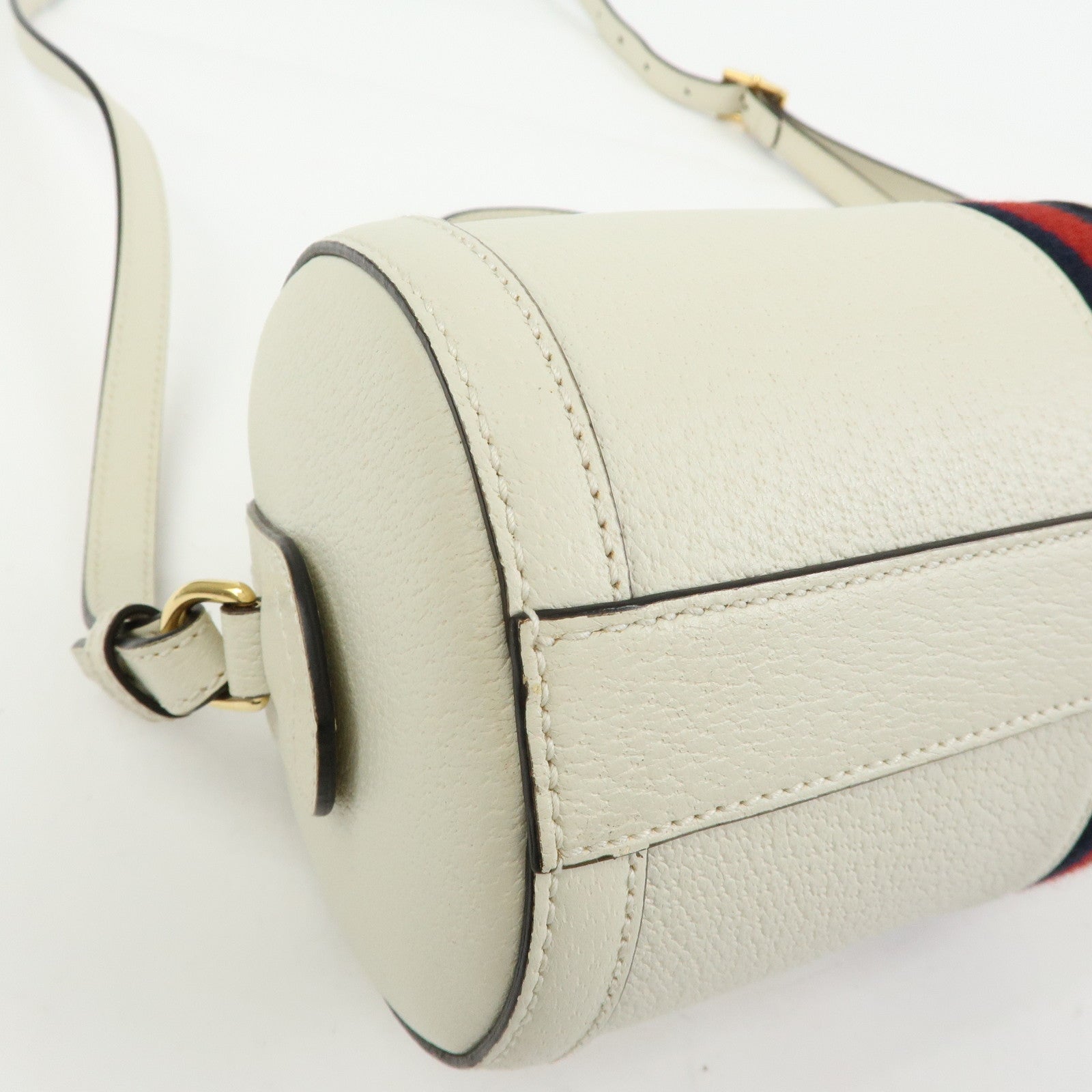 GUCCI Ophidia Sherry Leather 2Way Hand Shoulder Bag White 602577