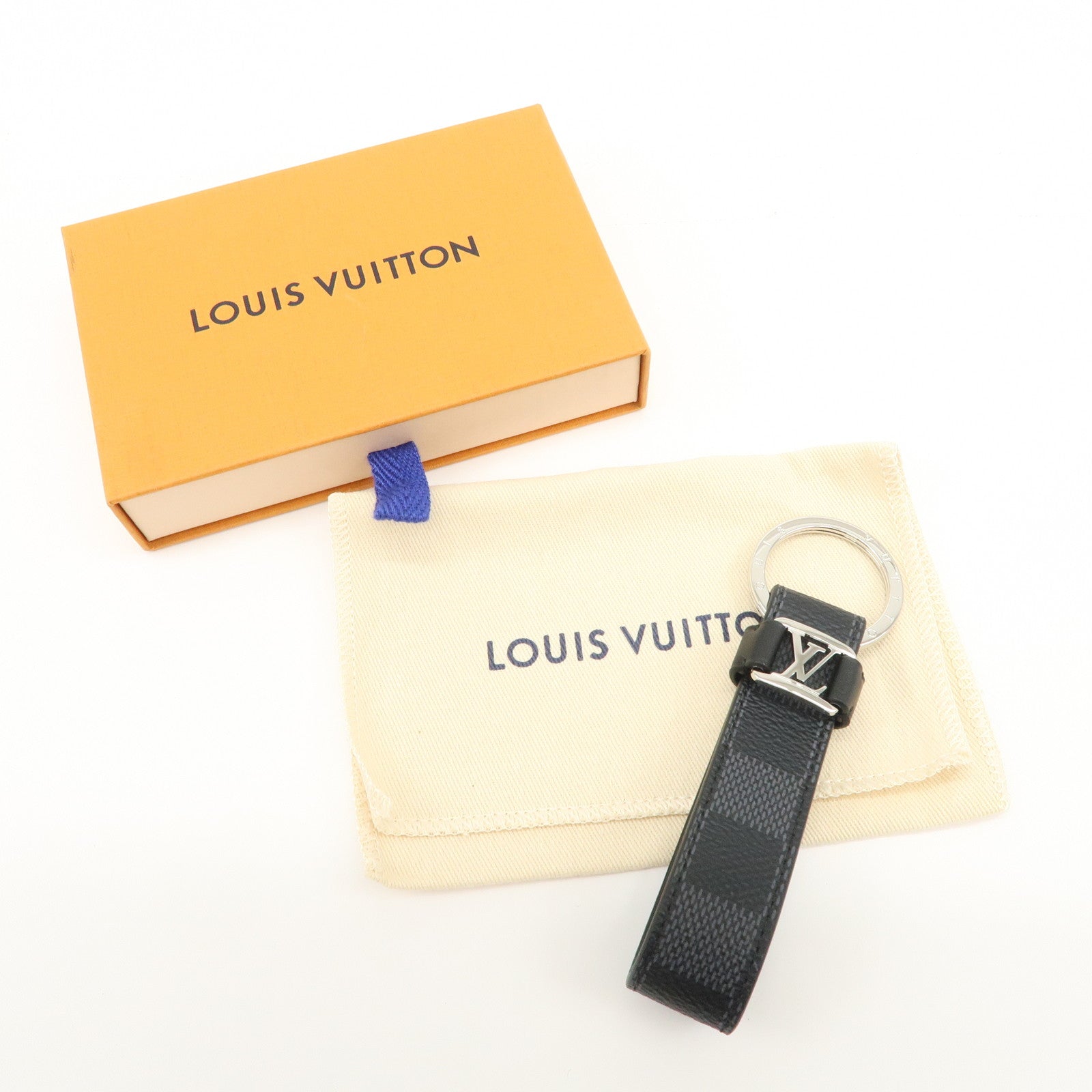 Louis Vuitton Damier Graphite Dragonne Key Chain Charm Grey M62706