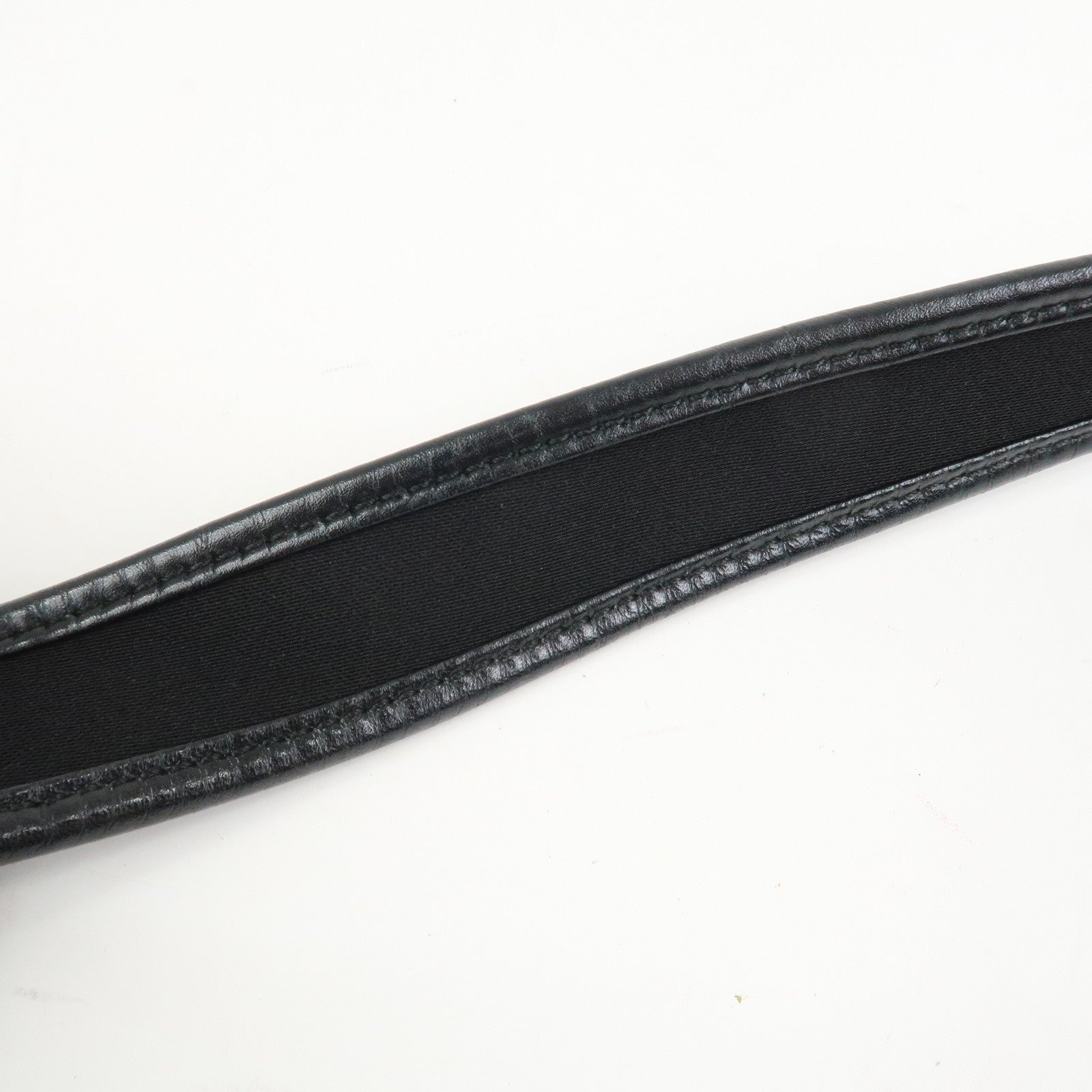 Ferragamo Logo Nylon Canvas Leather Shoulder Bag Hand Bag Black