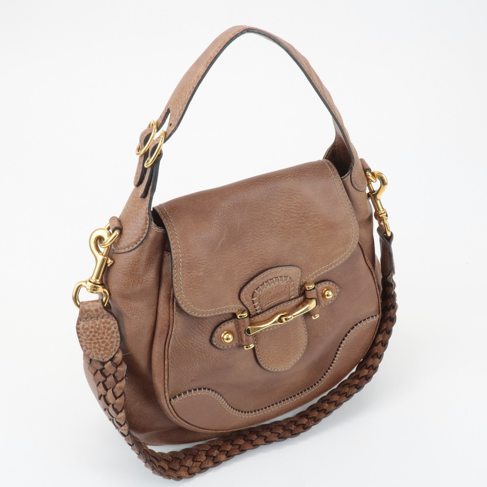 GUCCI New Pelham Leather 2Way Bag Shoulder Bag Brown 223955 Used