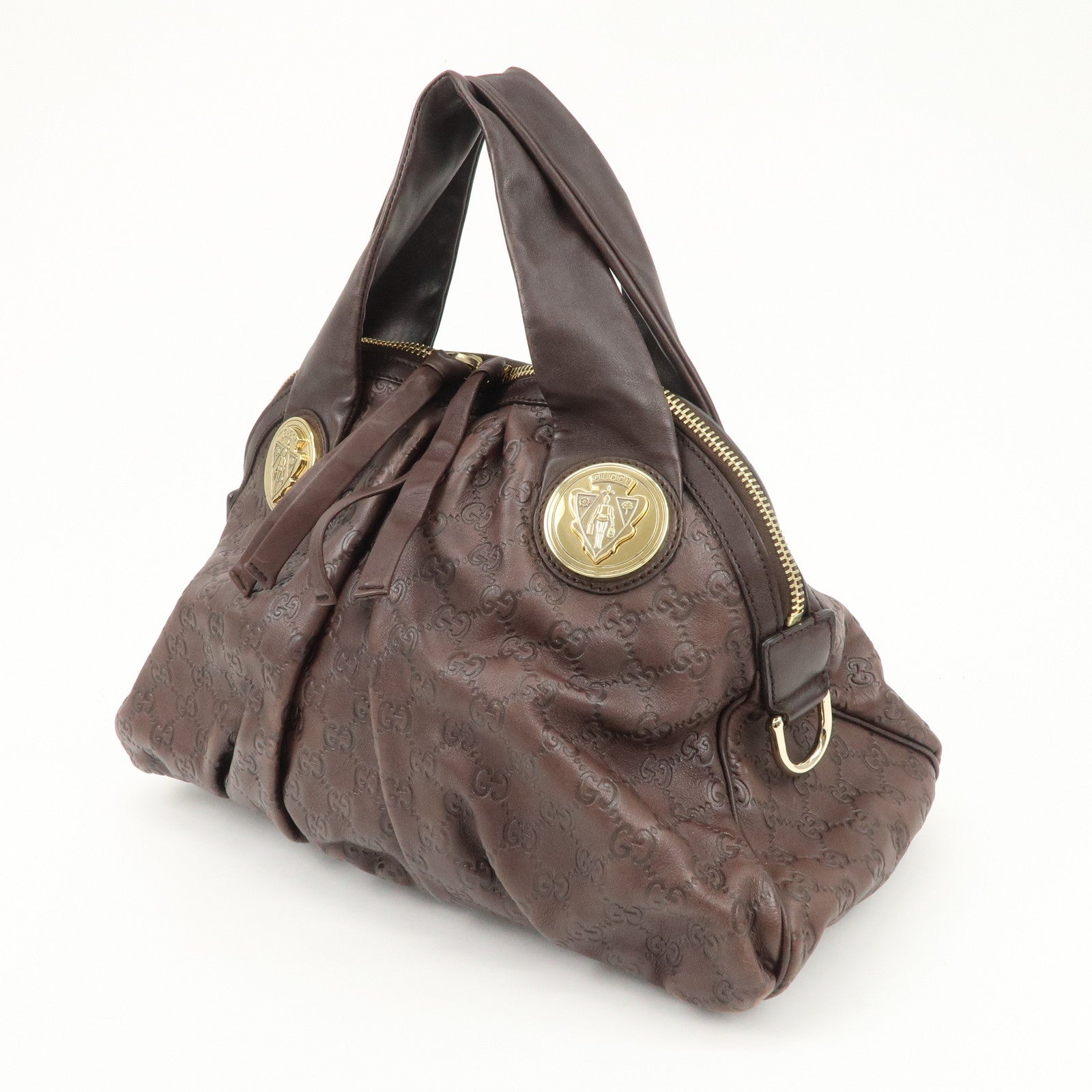 GUCCI Guccissima Histoire Leather Tote Bag Dark Brown 197019 Used