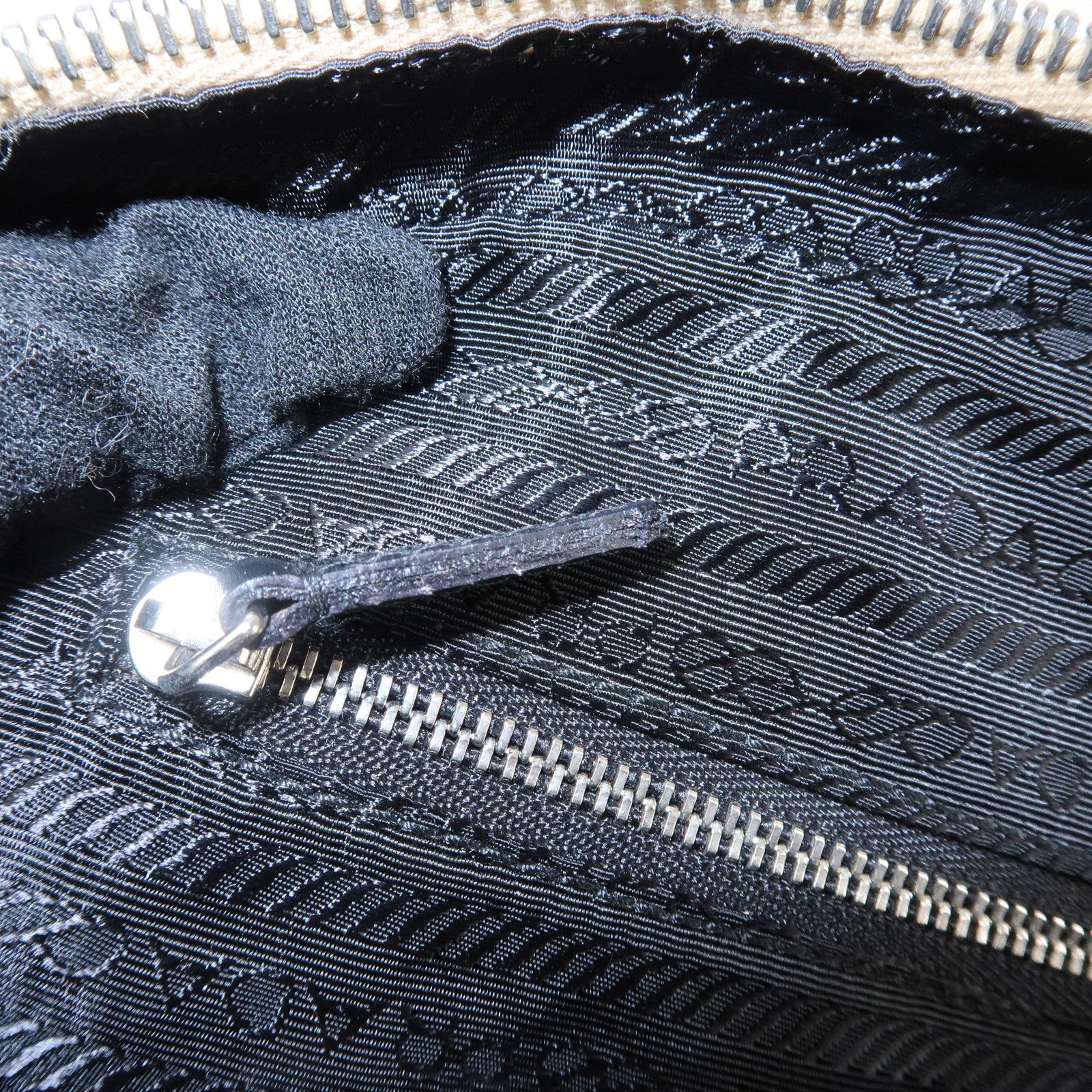 PRADA Leather Bowling Bag Boston Bag Ivory Silver Hardware BL0049 Used