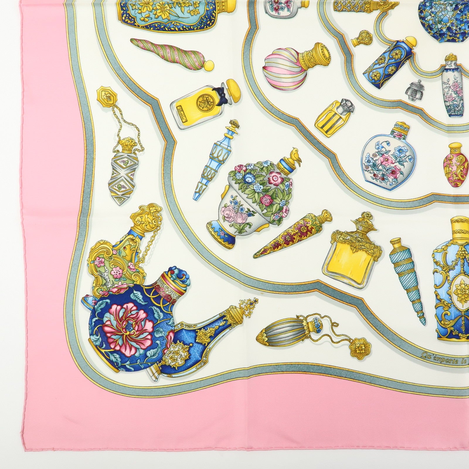 HERMES Carre 90 Silk 100% Pourvu qu'on ait l'ivresse Scarf Pink
