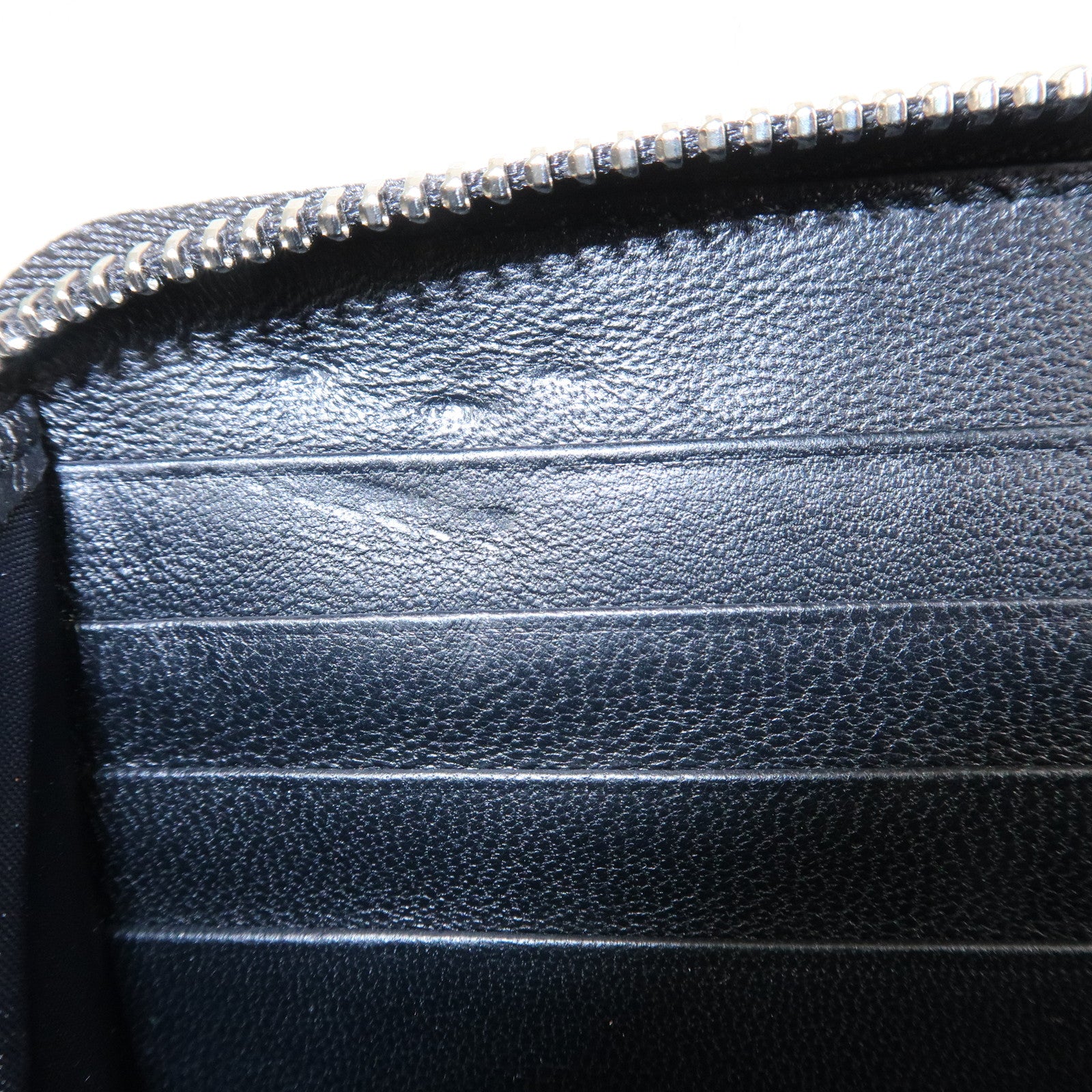 Christian Dior Trotter Patent Leather Round Zippy Long Wallet Black