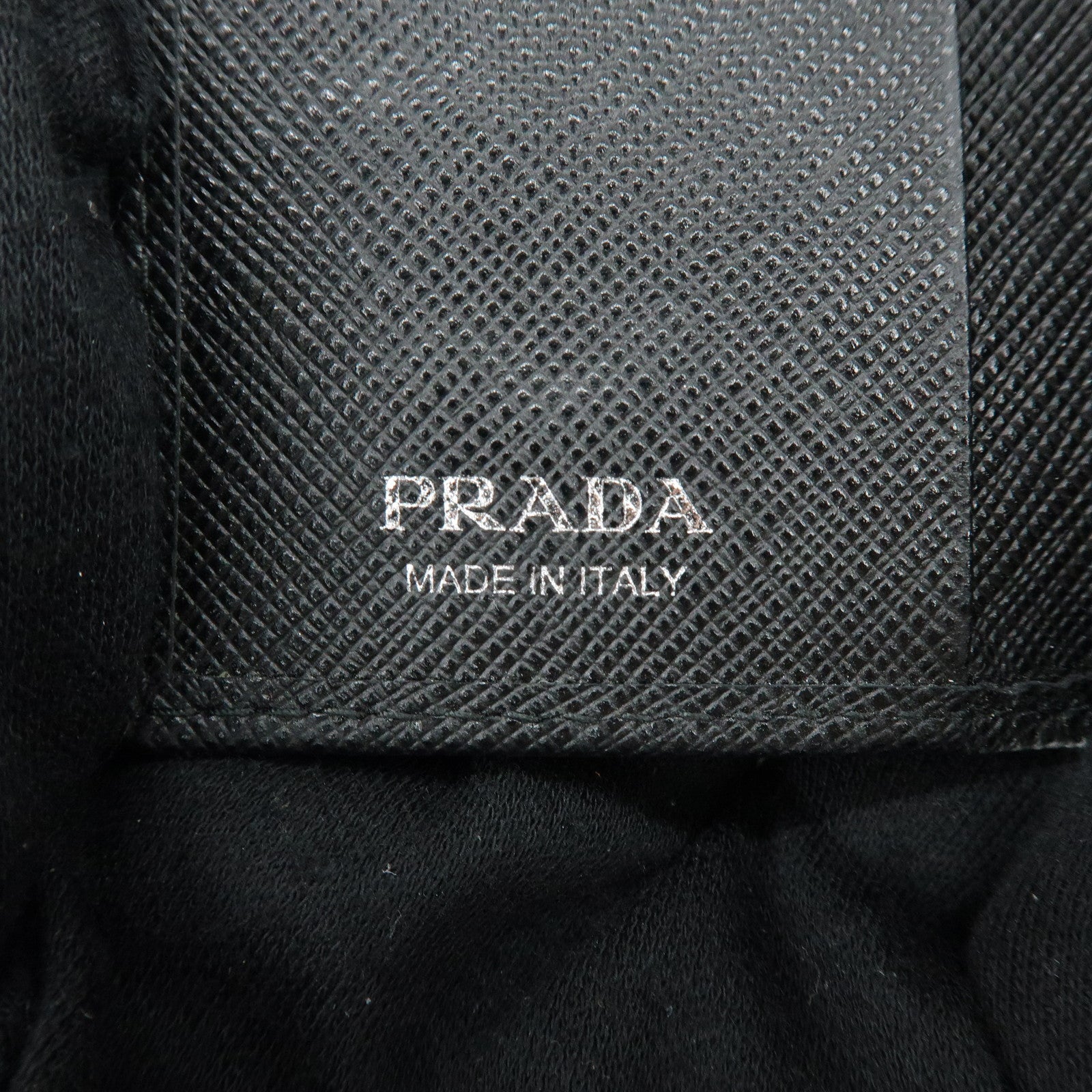 PRADA Triangle Logo Saffiano Leather Key Case Key Ring Black 1PG004