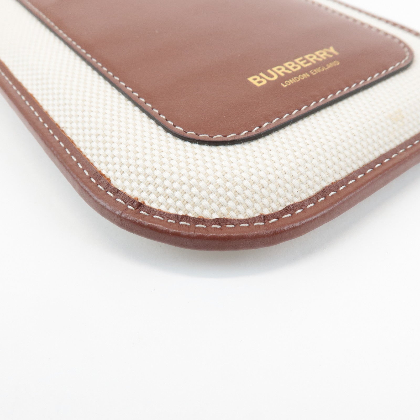 BURBERRY ANNE Phone CB Canvas Leather Smart Phone Shoulder Bag