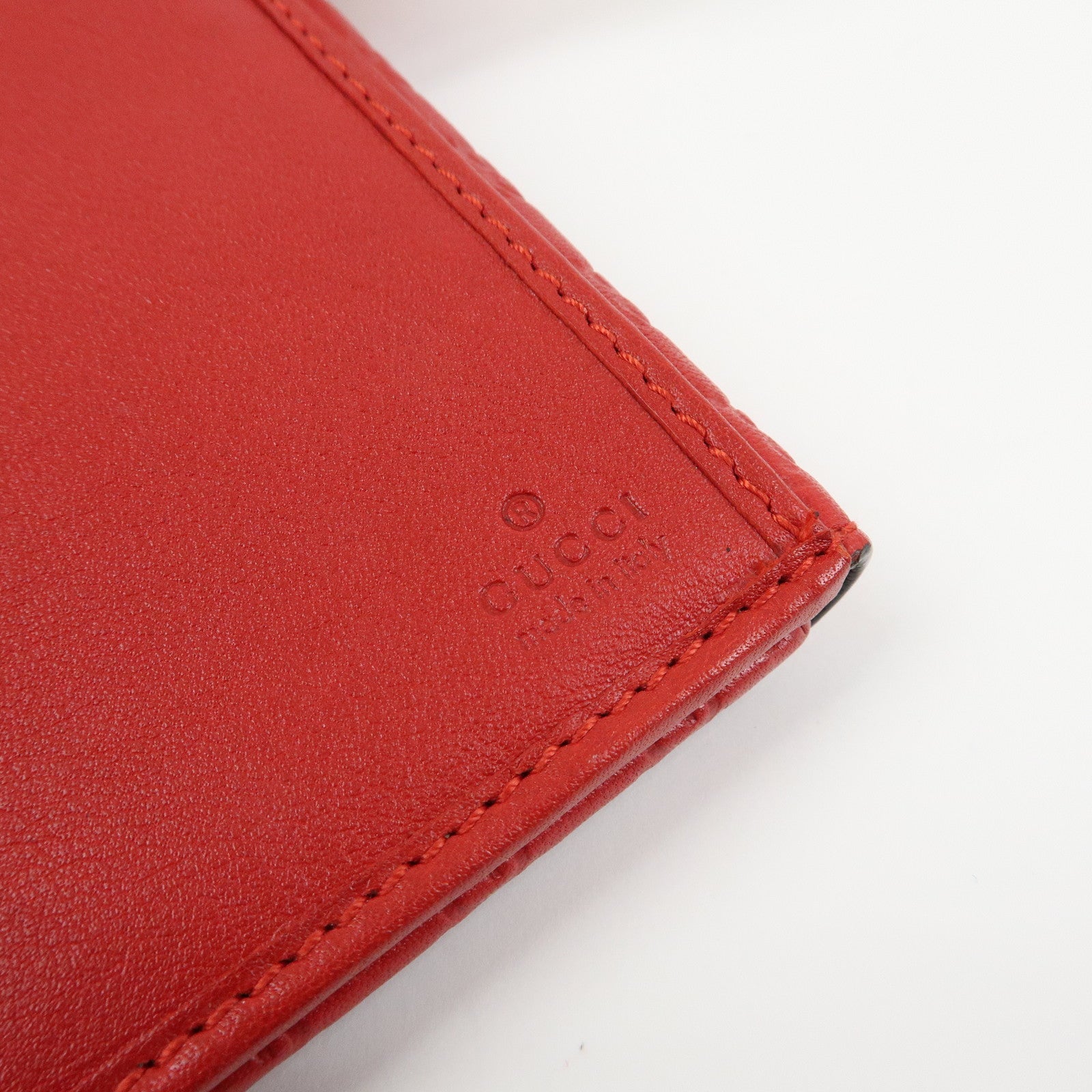 GUCCI Lovely Heart Microguccissima Leather Long Wallet Red 203550