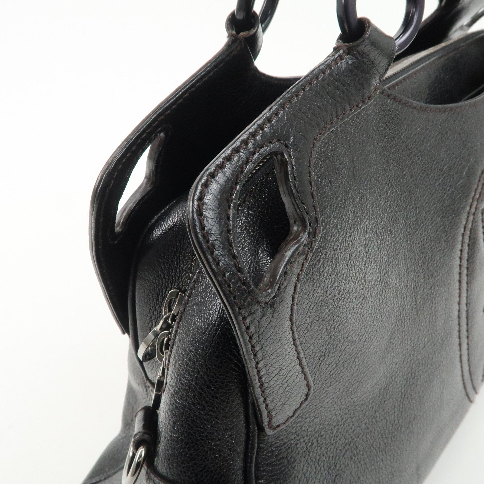 Cartier Must Line Calf Leather Marcello 2WAY Tote Bag Black