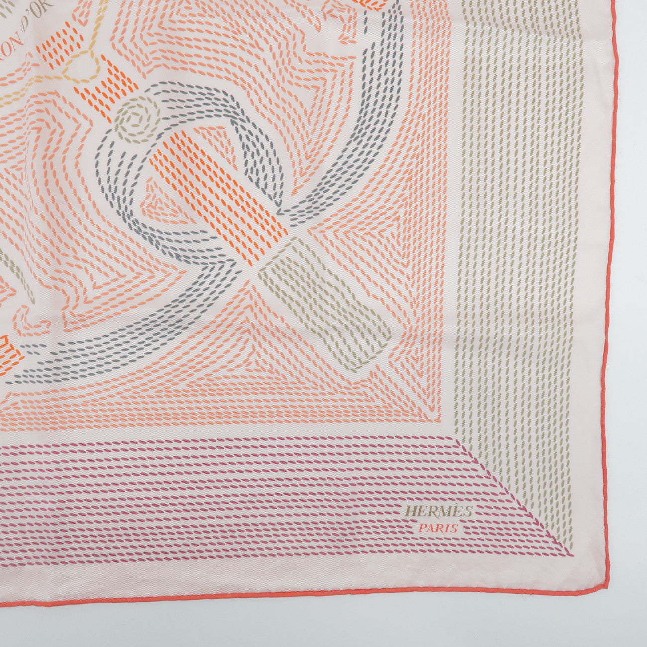 HERMES Carre 70 Silk 100% Set of 2 Scarves Red Pink