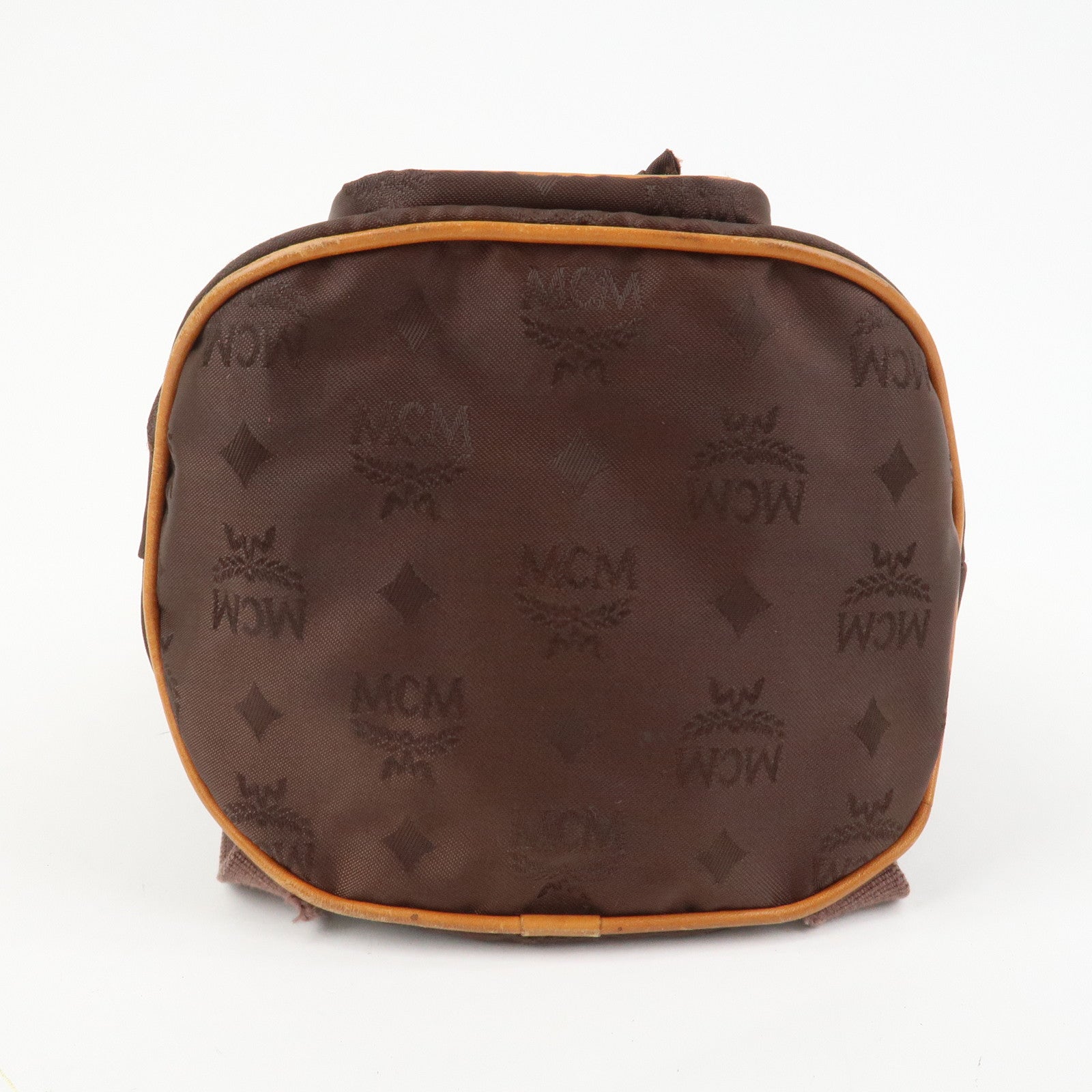 MCM Visetos Nylon Leather Backpack Rucksack Brown