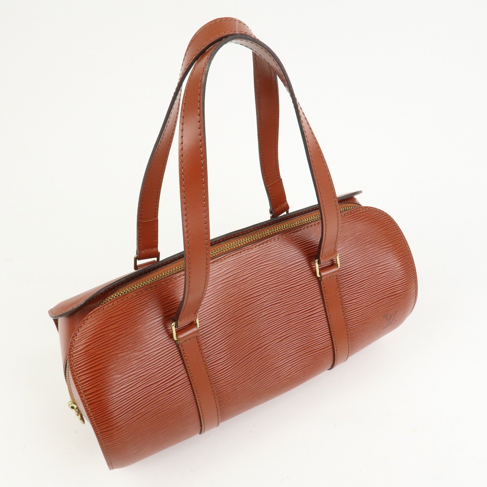 Louis Vuitton Epi Leather Soufflot Hand Bag Kenya Brown M52223