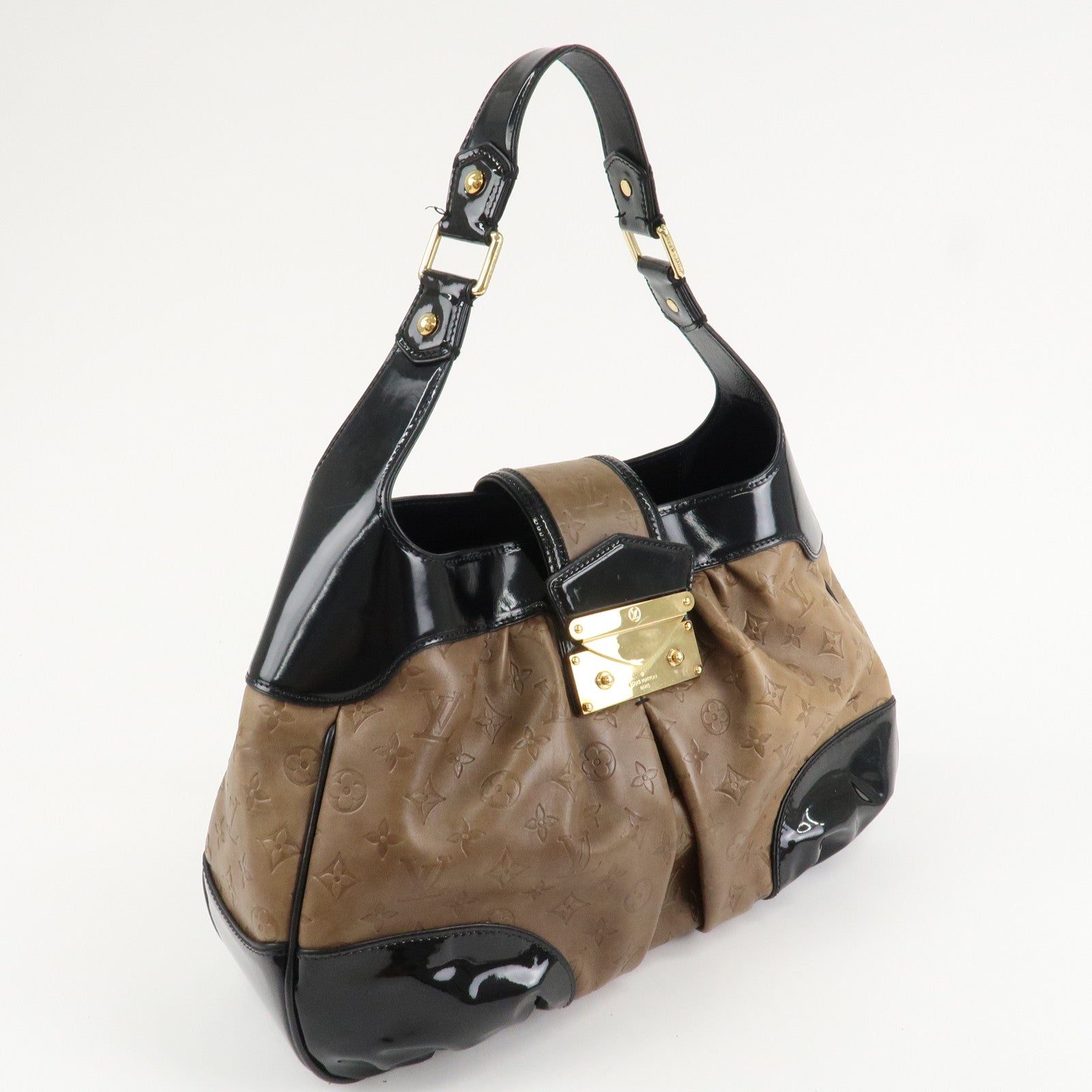 Louis Vuitton Monogram Patent Embossed Leather Shoulder Bag M95296 Used