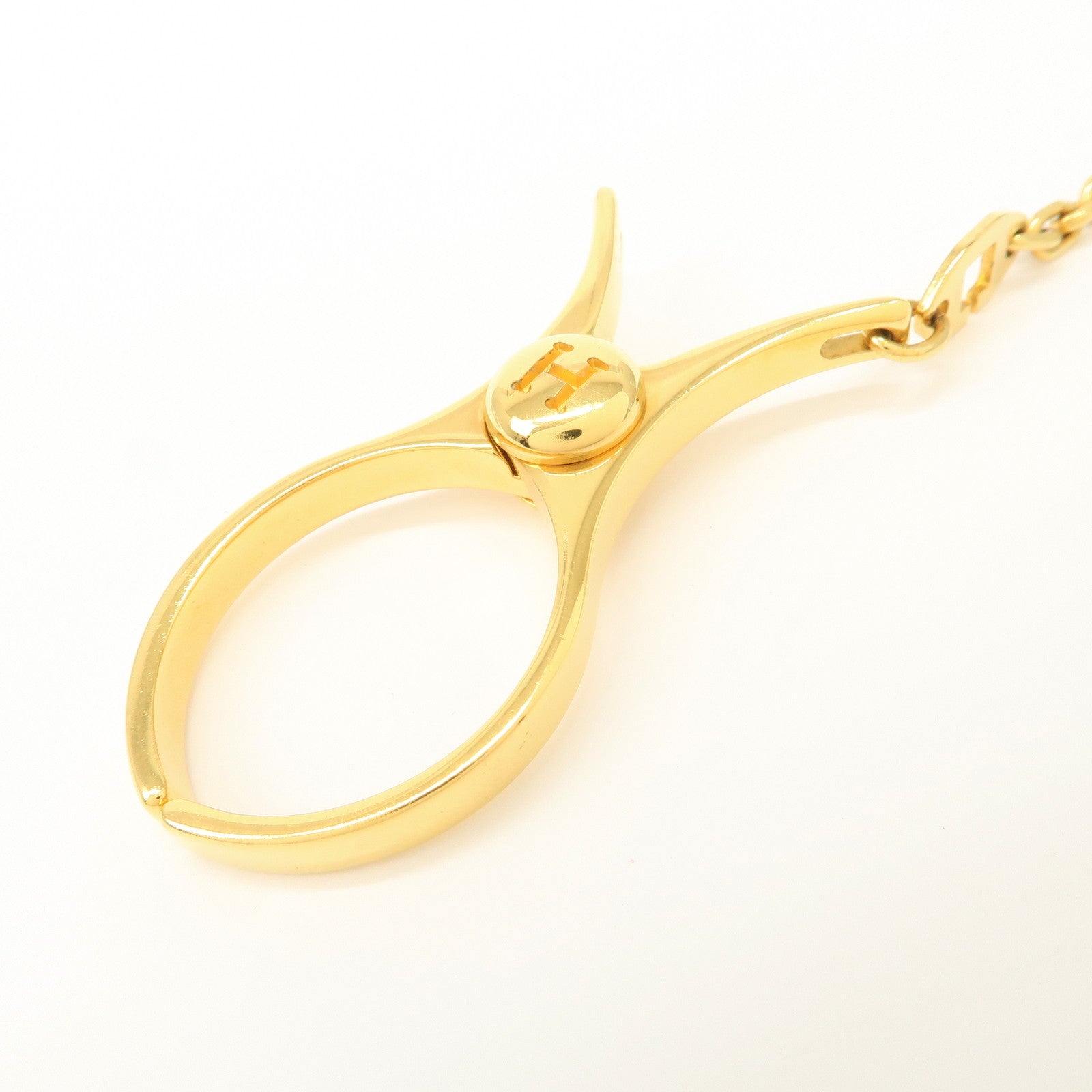 HERMES Metal H Logo Filou Glove Clip Glove Holder Gold