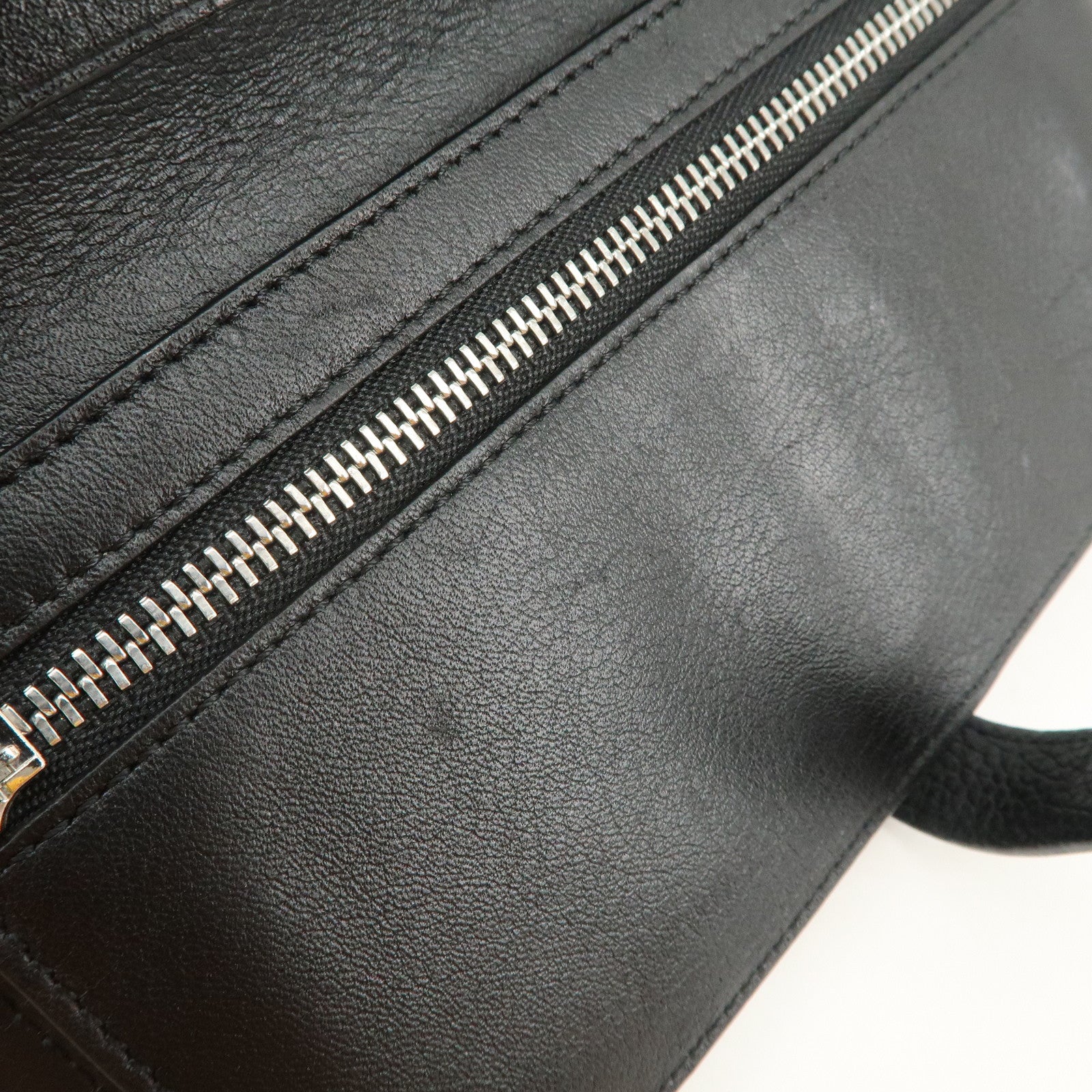 LOEWE Logo Leather Bi-fold Long Wallet Black 062047