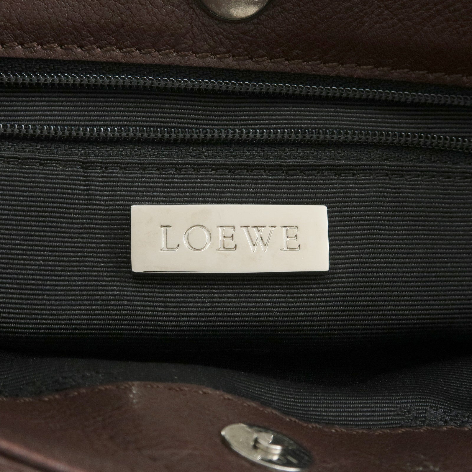 LOEWE Anagram Leather Shoulder Bag Crossbody Bag Brown