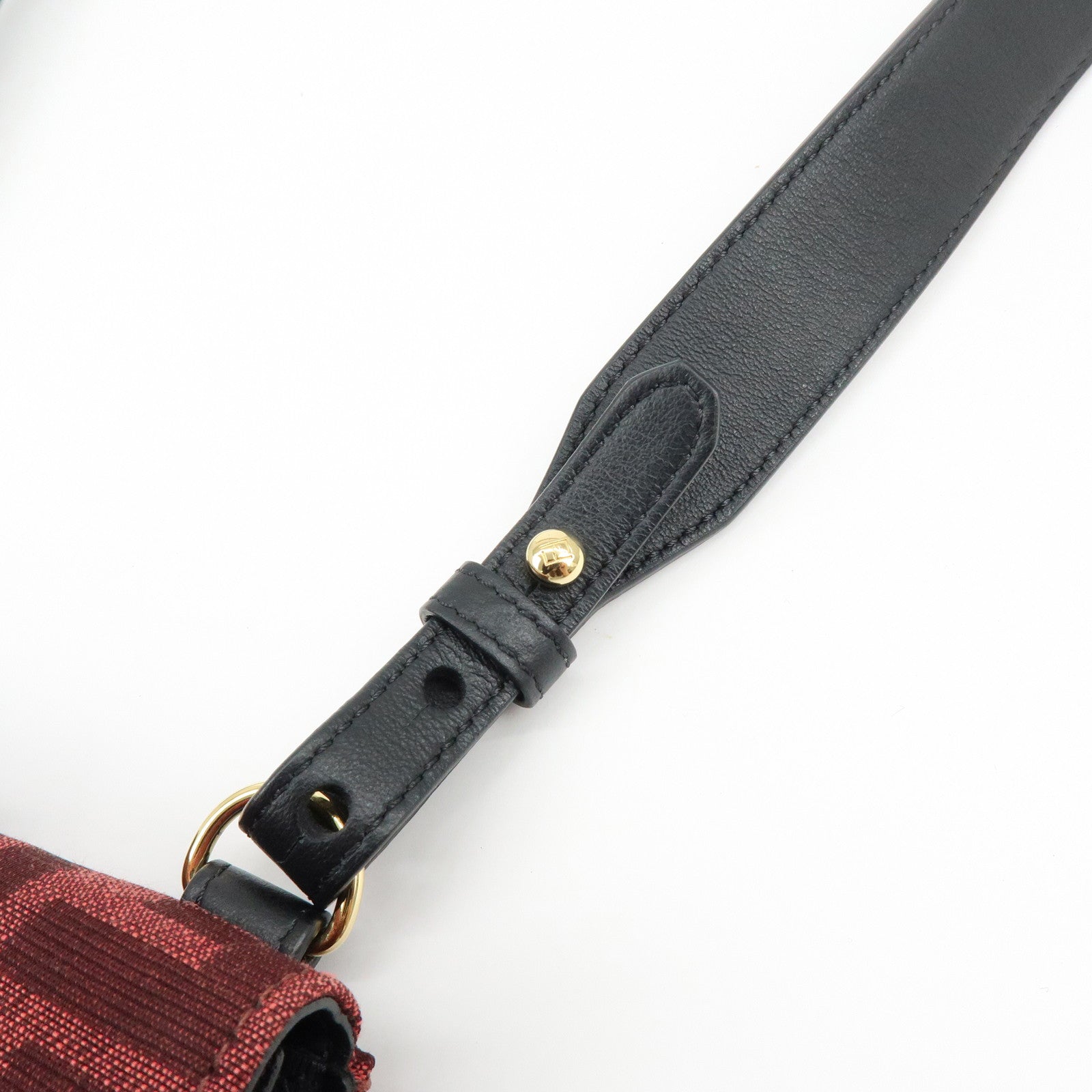 FENDI Zucca Canvas Leather 2Way Shoulder Bag Waist Bag Red 7M0295
