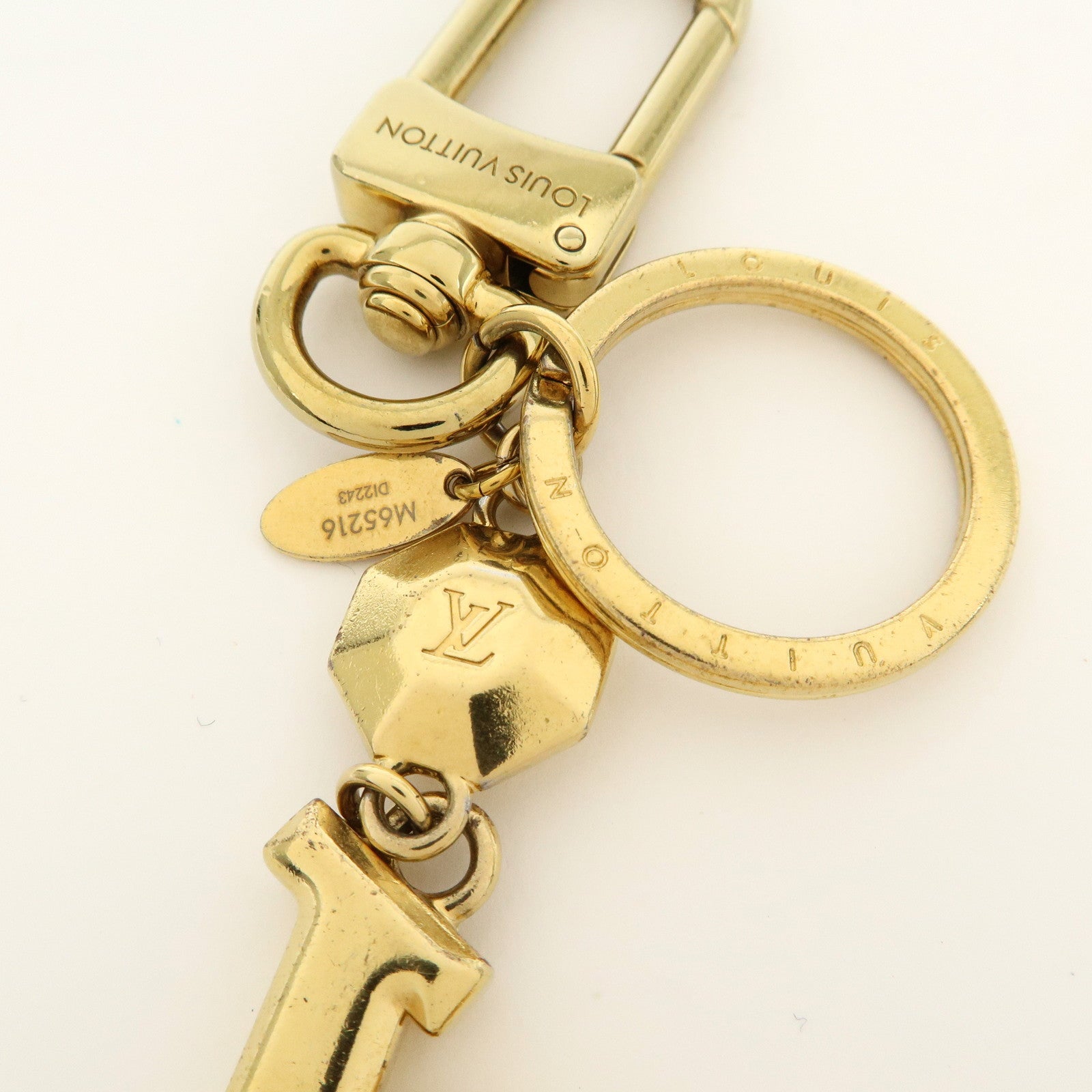 Louis Vuitton Porte Cles LV Facettes Metal Bag Charm Gold M65216