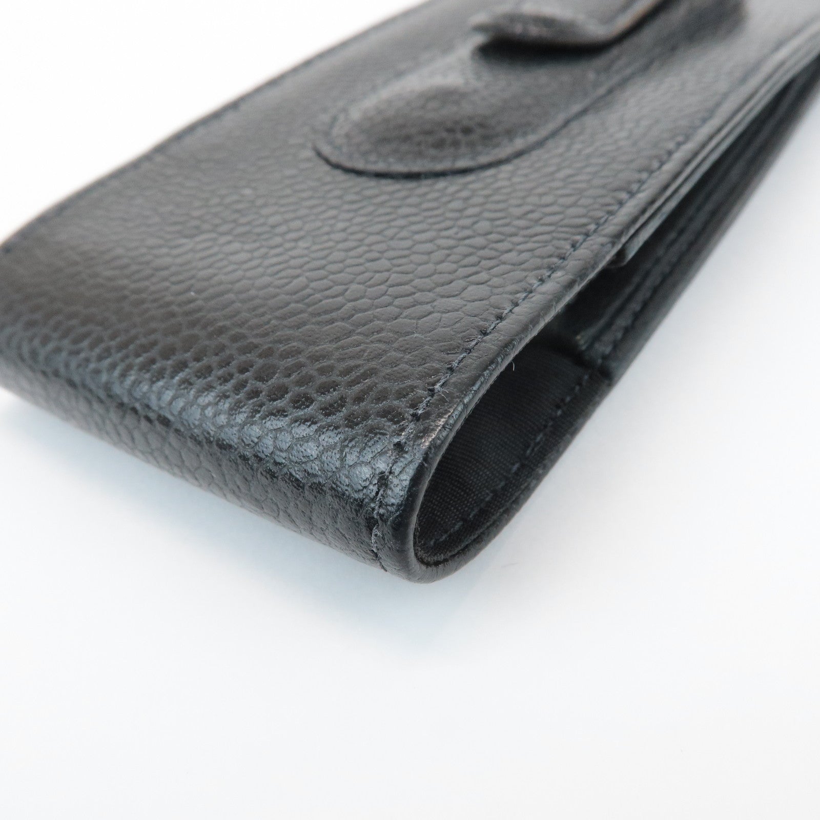 CHANEL COCO Mark Caviarskin Cell Phone Case Black Used