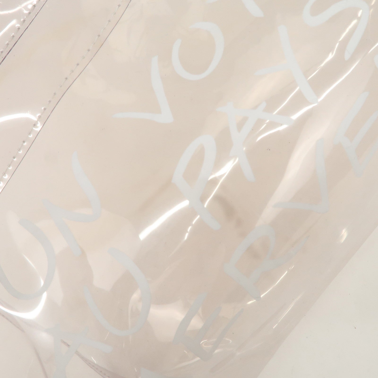 HERMES Kelly Vinyl Hand Bag Clear Transparent Gold Hardware Used