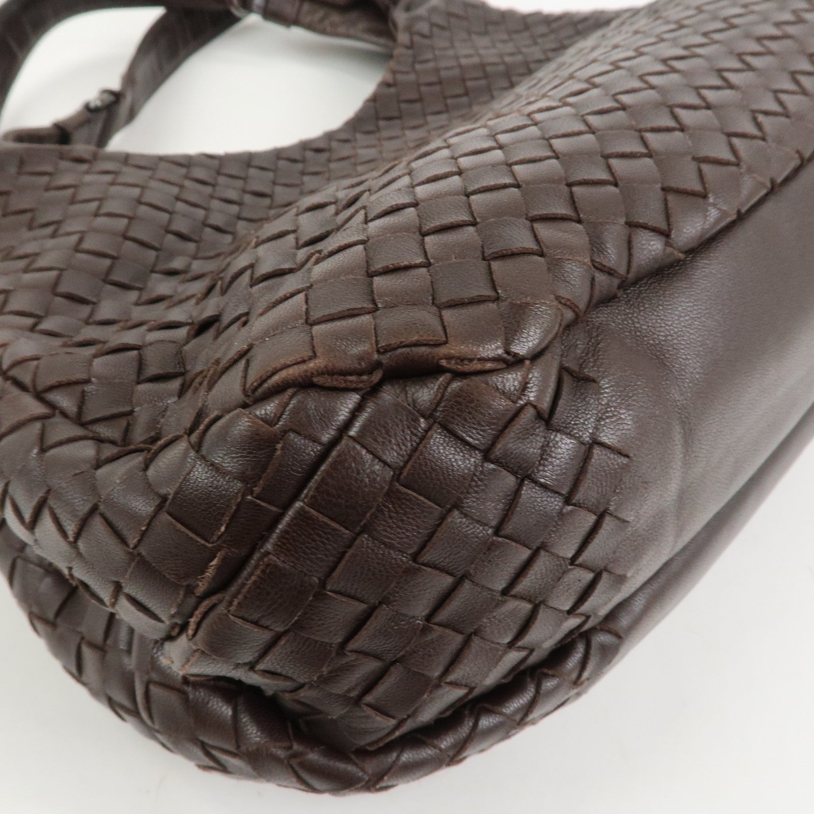 BOTTEGA VENETA Intrecciato Campana Shoulder Bag Brown 125787