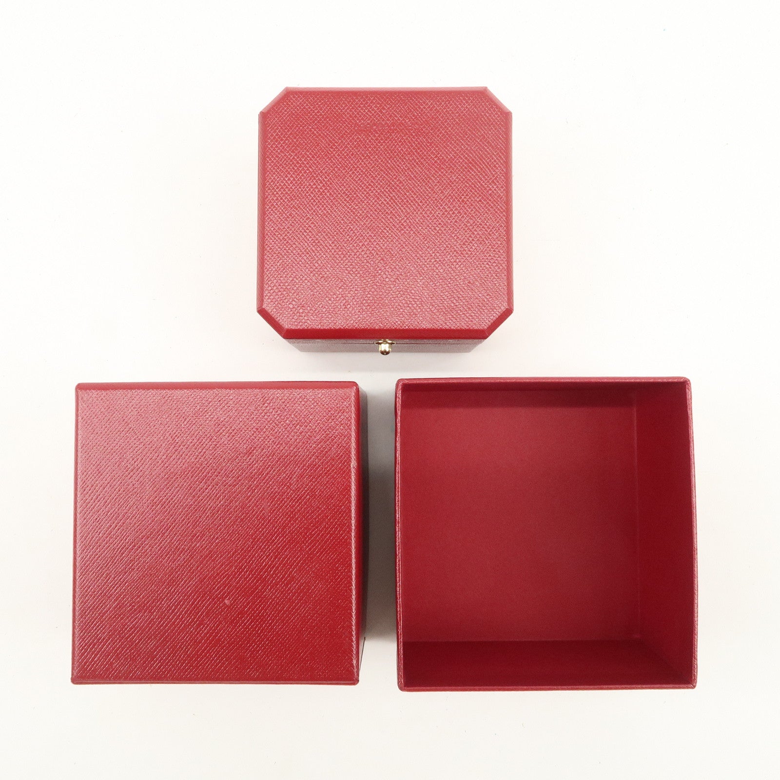 Cartier Set of 2 Jewelry Box Ring Box Display Box Red