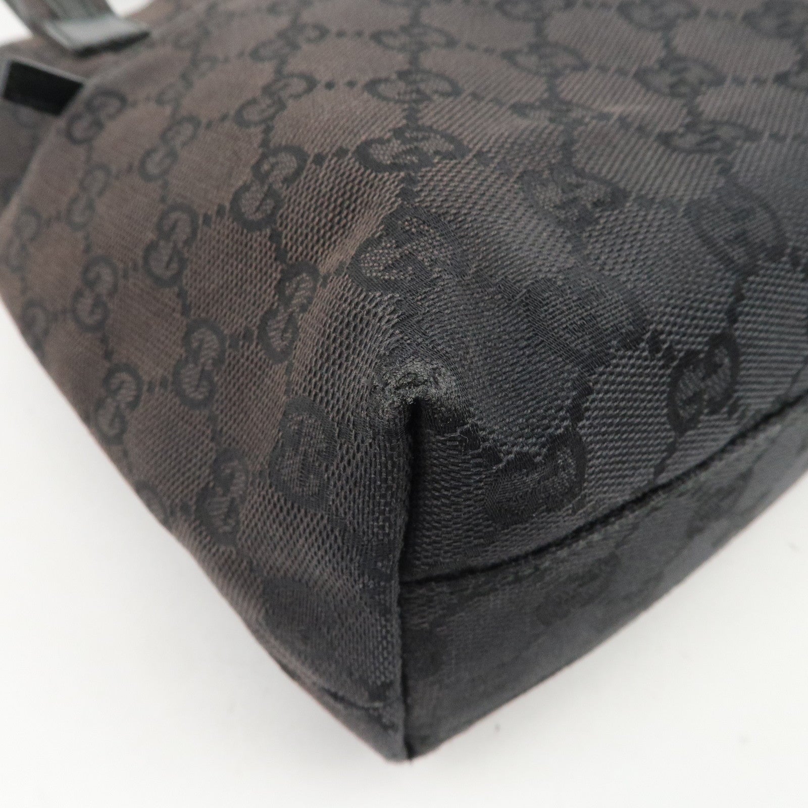 GUCCI GG Canvas Leather Hand Bag Shoulder Bag Dark Brown 002・1075