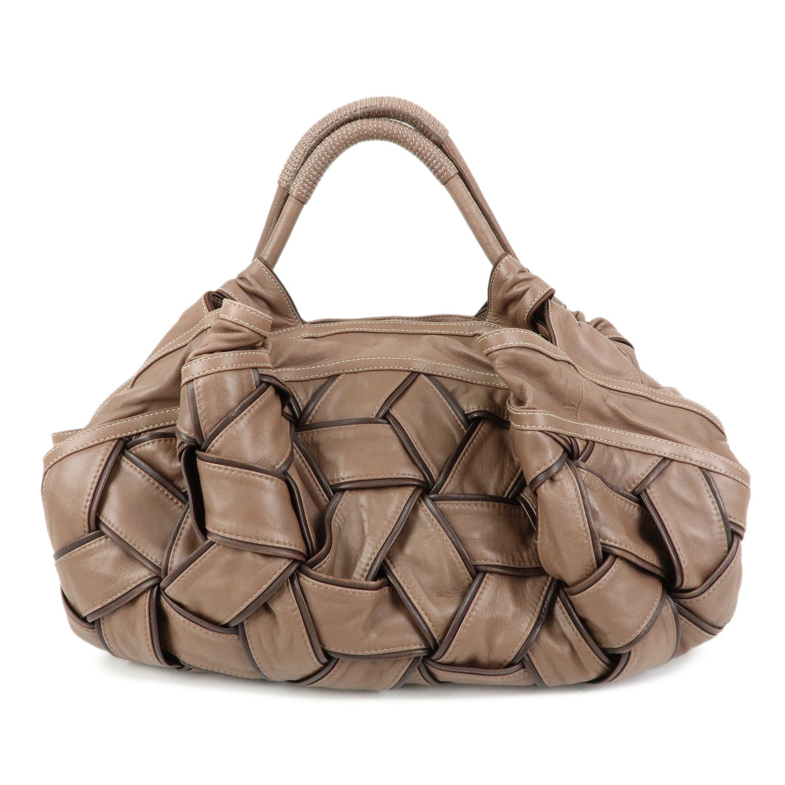 LOEWE Anagram Nappa Aire Leather Hand Bag Tote Bag Brown