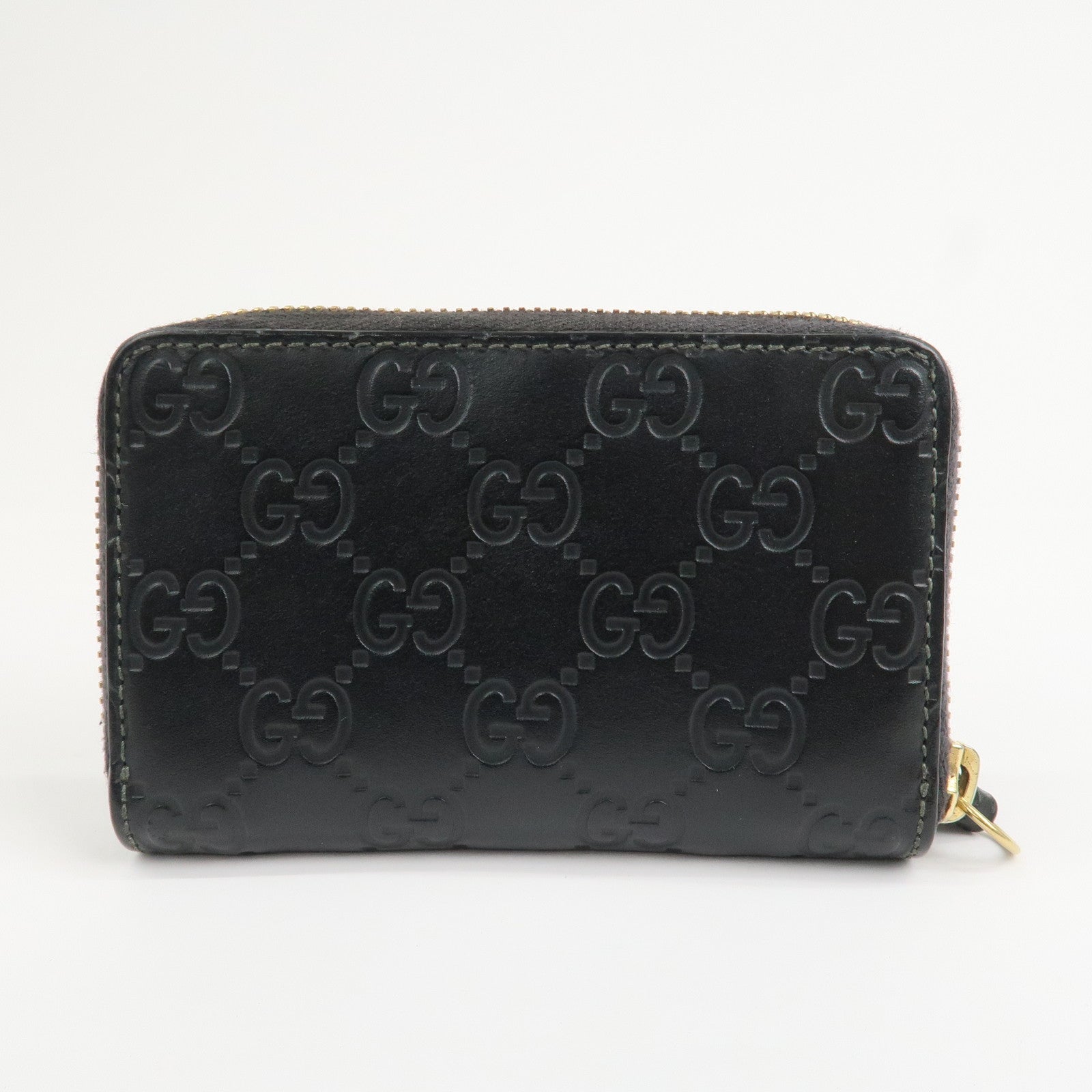 GUCCI Guccissima Leather Card Case Card Holder Black 447939