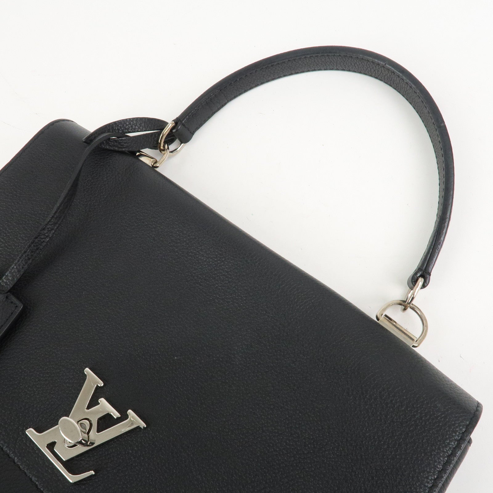 Louis Vuitton Lock Me Leather Cartable Hand Bag Noir Black M50250