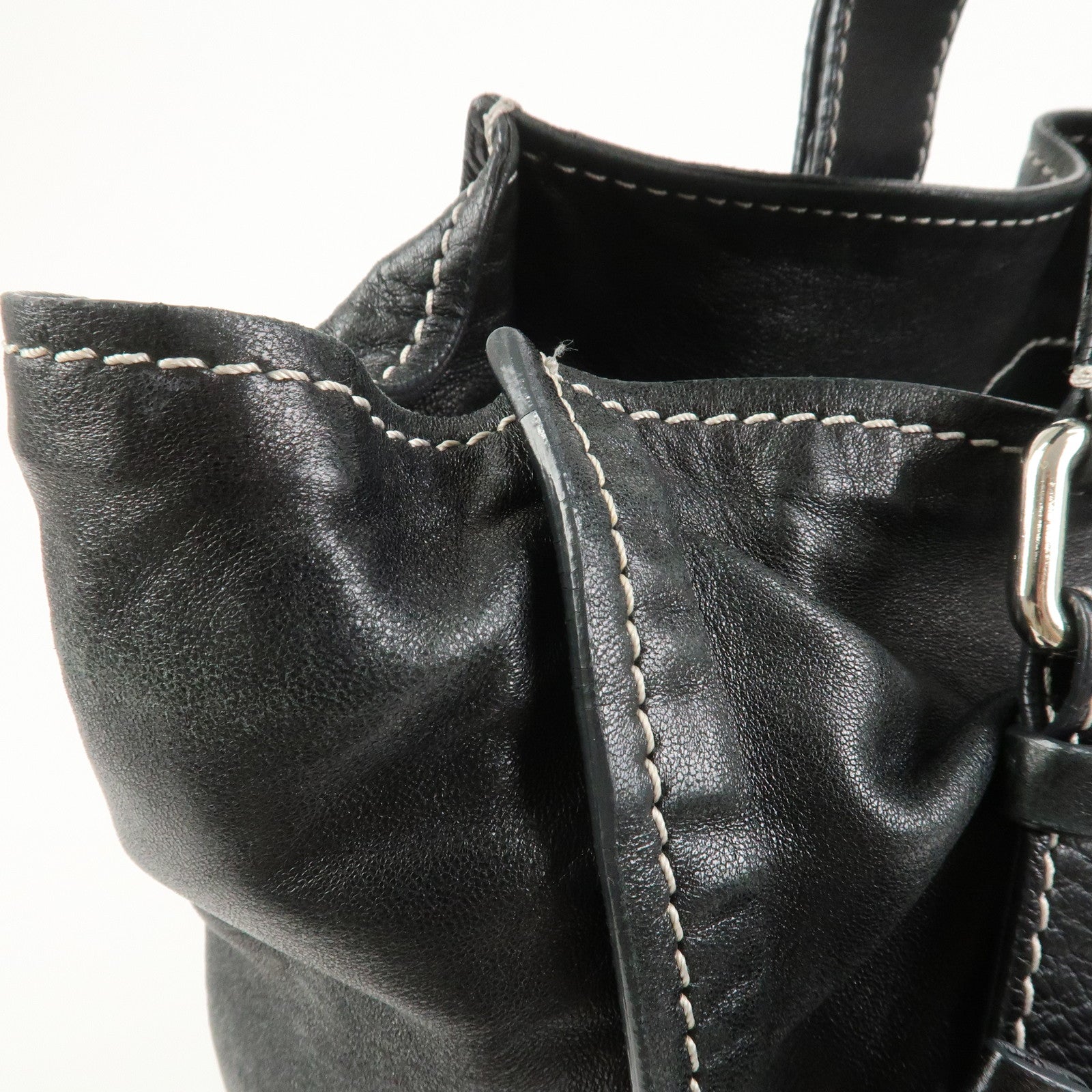 Chloe Patsy Leather Tote Bag Shoulder Bag Studs Black