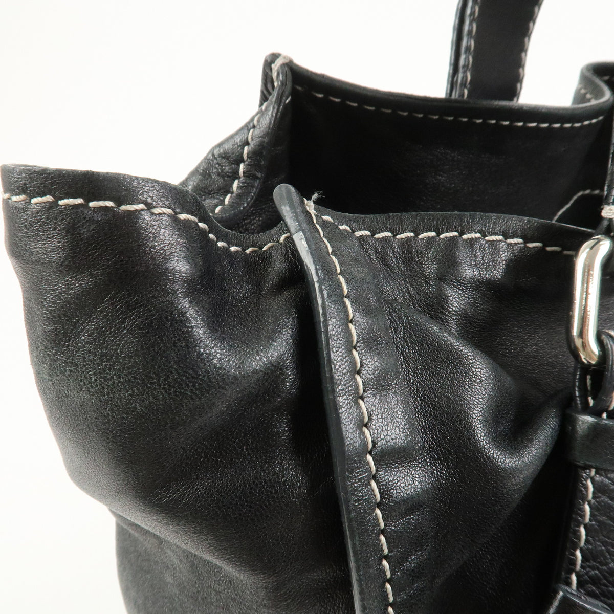 Chloe Patsy Leather Tote Bag Shoulder Bag Studs Black