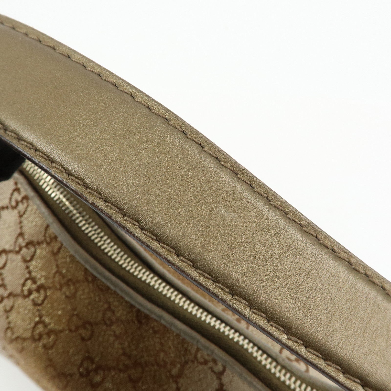 GUCCI Bamboo Heartbit GG Canvas Leather Shoulder Bag Brown 269959