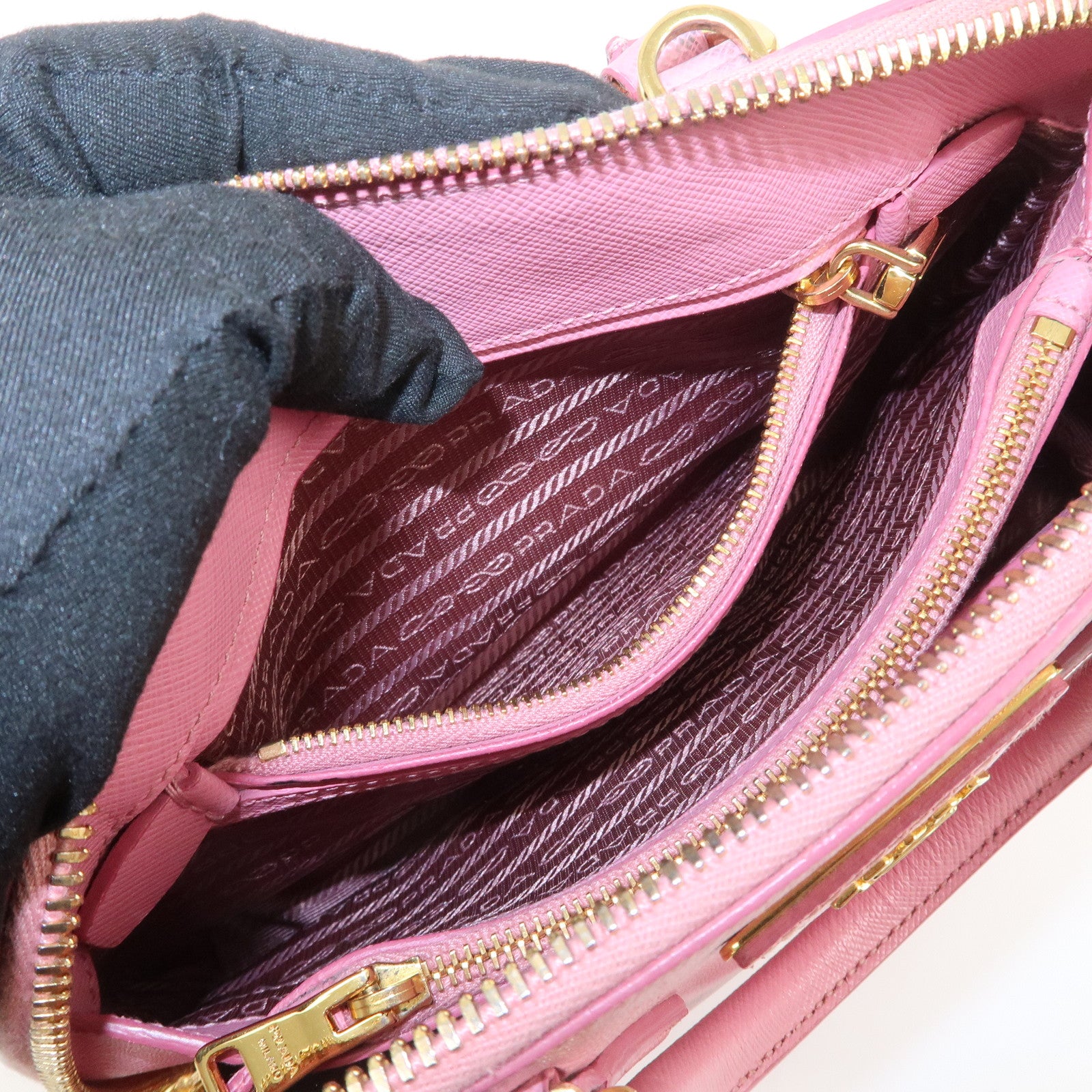 PRADA Triangle Logo Saffiano Leather Promenade Small 2WayBag BL0838