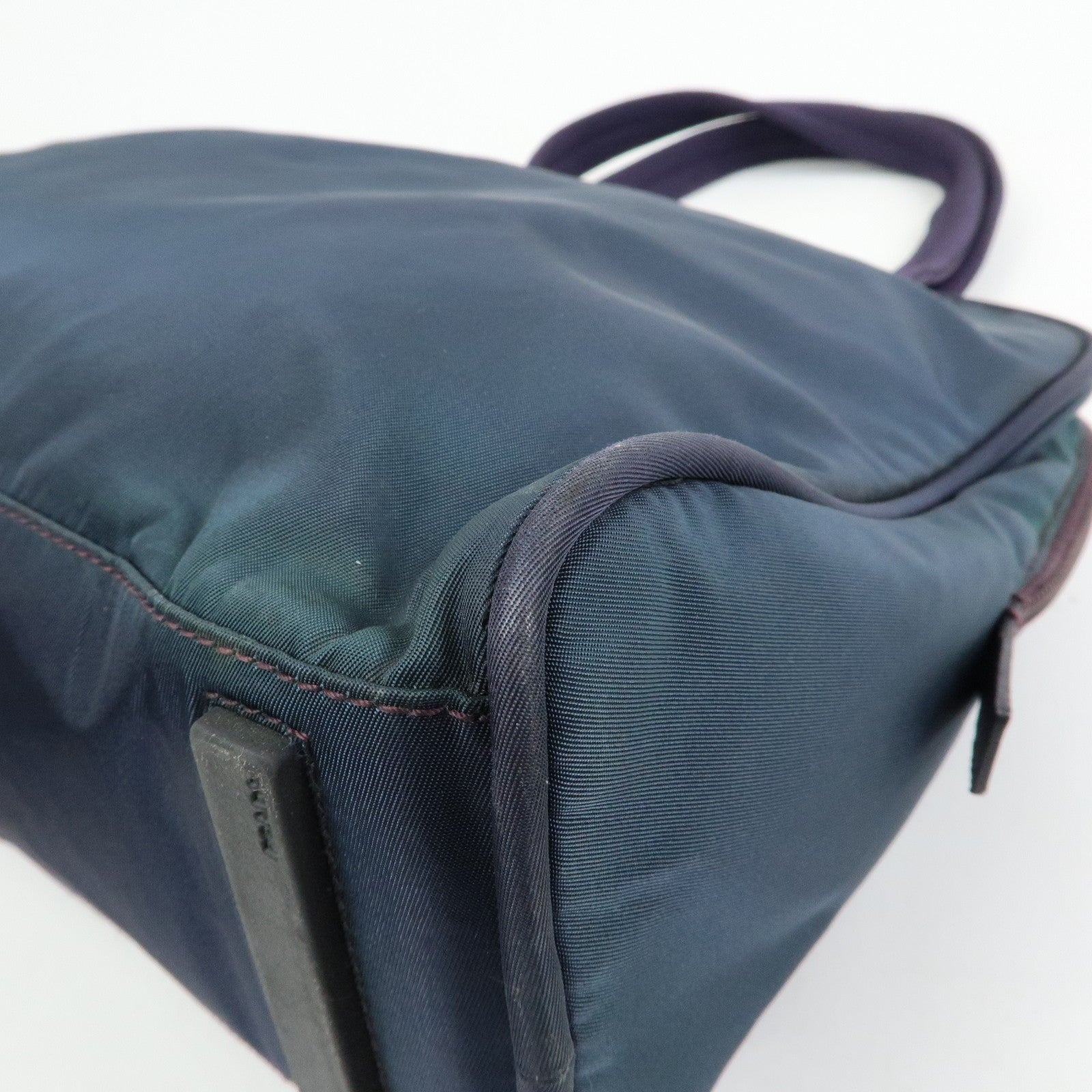 PRADA Triangle Logo Nylon Tote Bag Hand Bag Shoulder Bag Purple