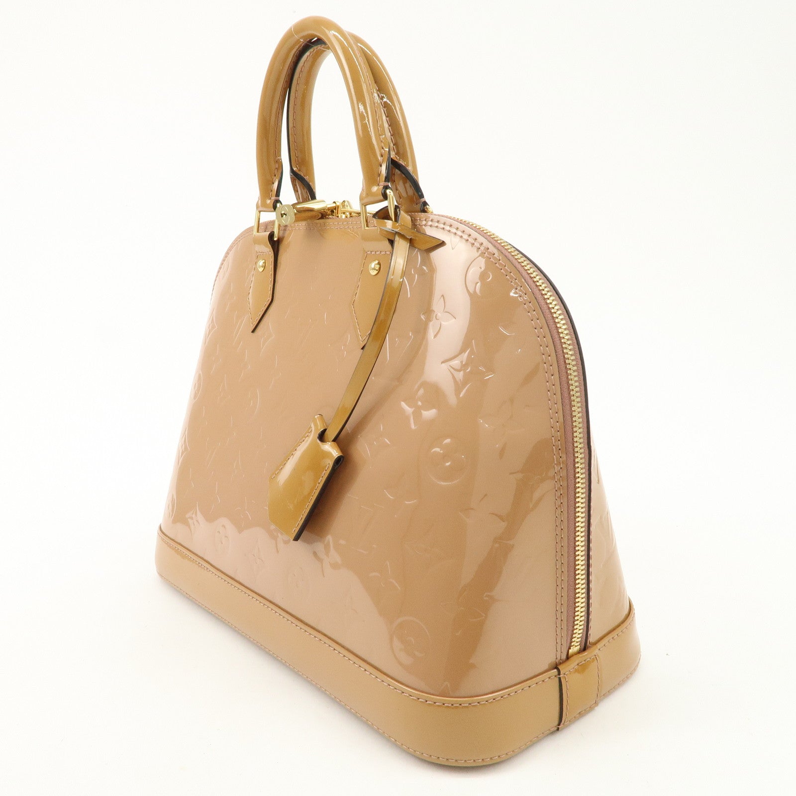 Louis Vuitton Monogram Vernis Alma PM Hand Bag Rose Velours M91583