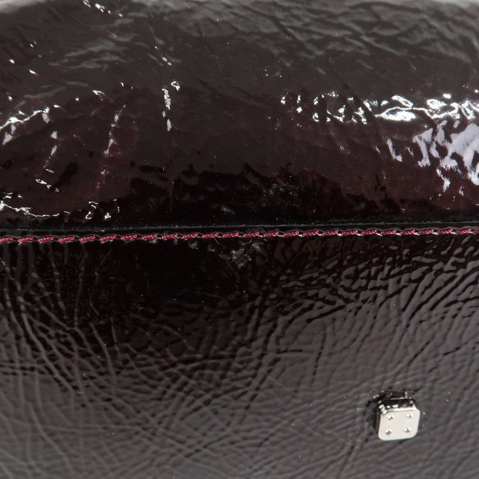 LOEWE Amazona Patent Leather Hand Bag Burgundy