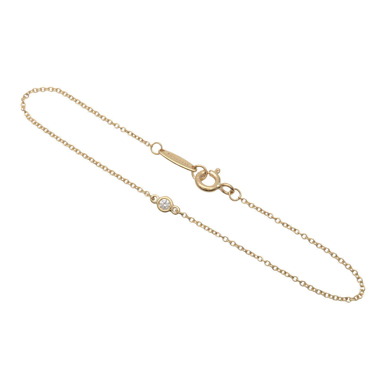 Tiffany &Co By The Yard 1P Diamond 0.05ct Bracelet K18YG 750YG