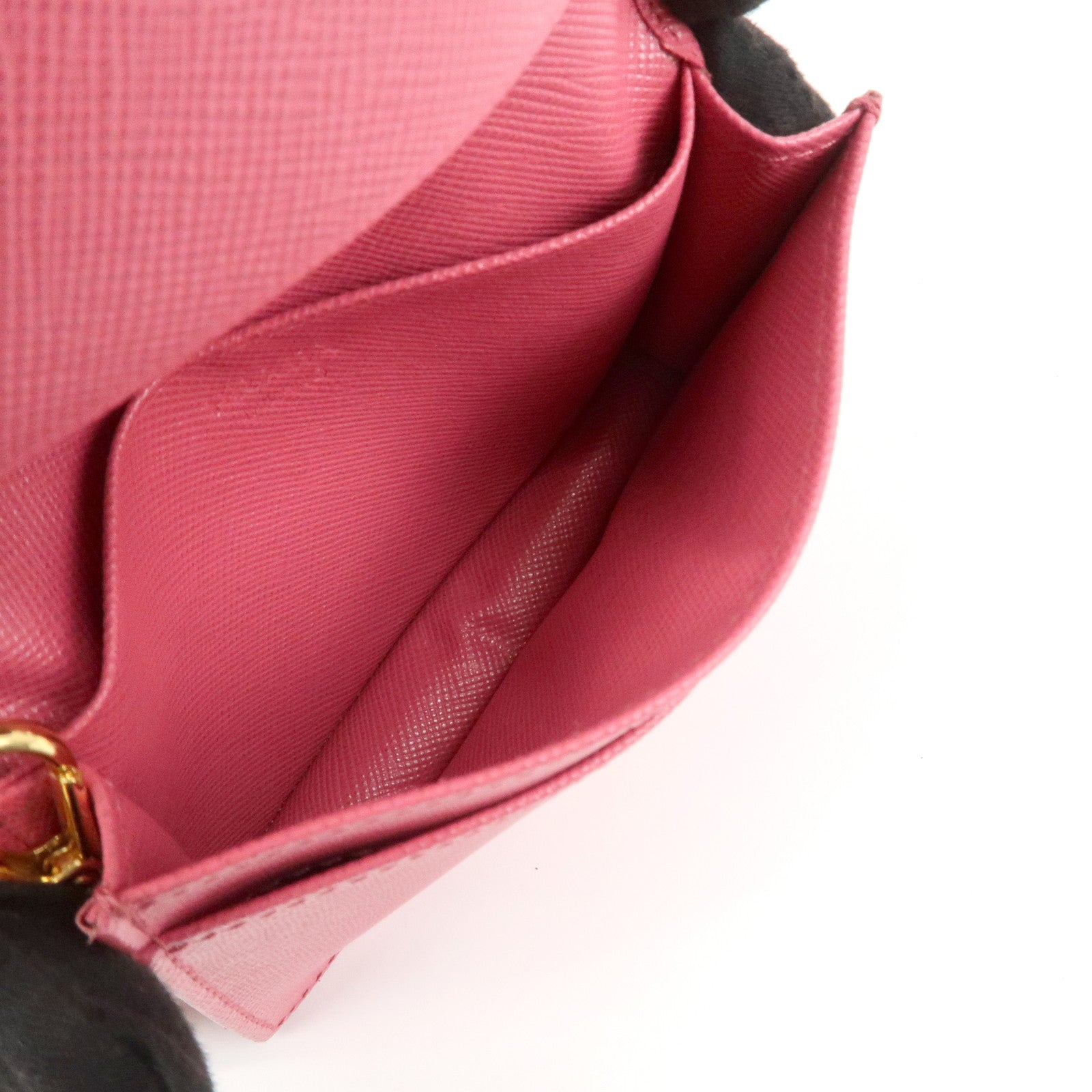 PRADA Saffiano Leather Logo Card Case Card Holder Pink 1M1439