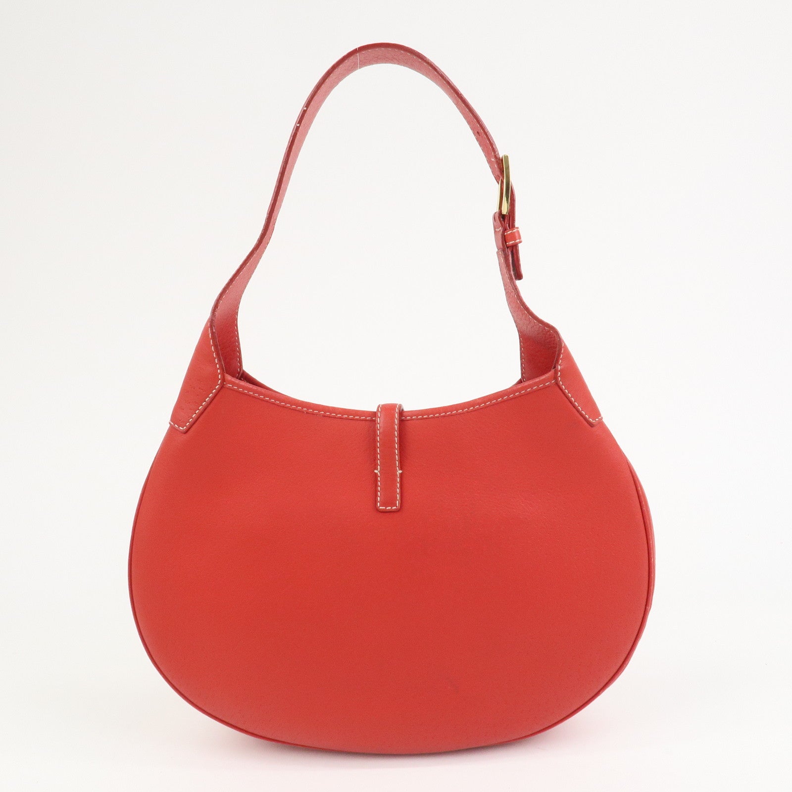Ferragamo Gancini Leather Shoulder Bag Red