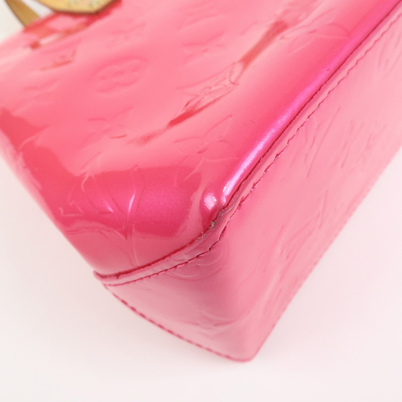 Louis Vuitton Monogram Vernis Lead PM Hand Bag Fuchsia Pink M91221