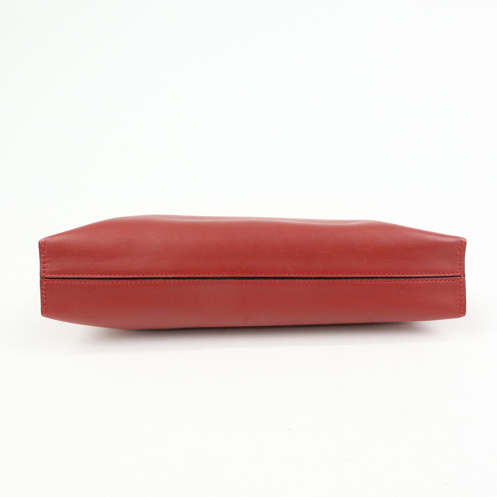 LOEWE Anagram Leather Pouch Clutch Bag Bordeaux Red