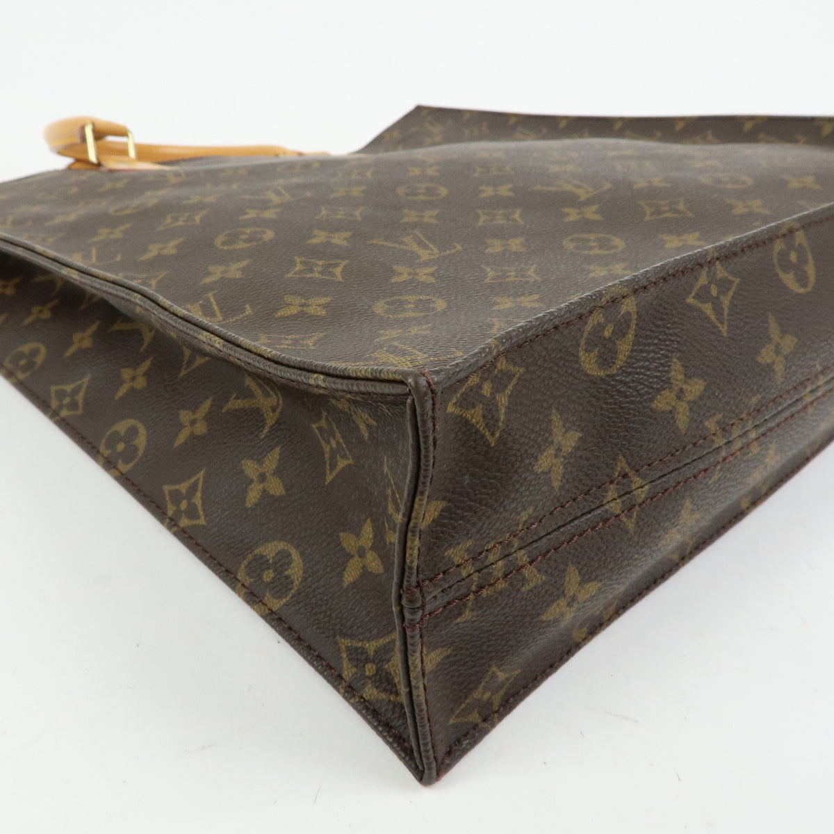 Louis Vuitton Monogram Sac Plat Tote Bag Hand Bag Brown M51140