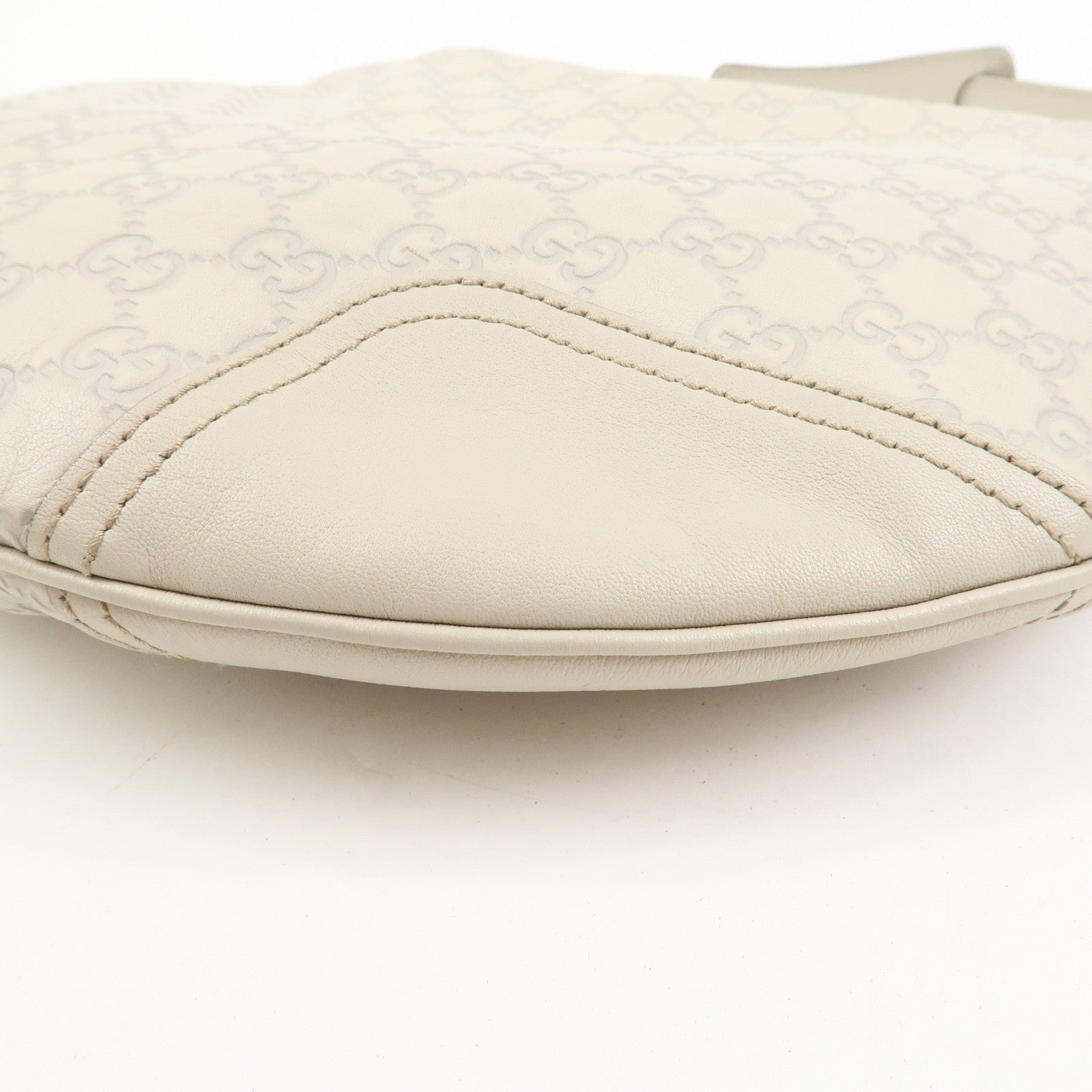 GUCCI Sherry Guccissima Leather Shoulder Bag Hand Bag Ivory 293596